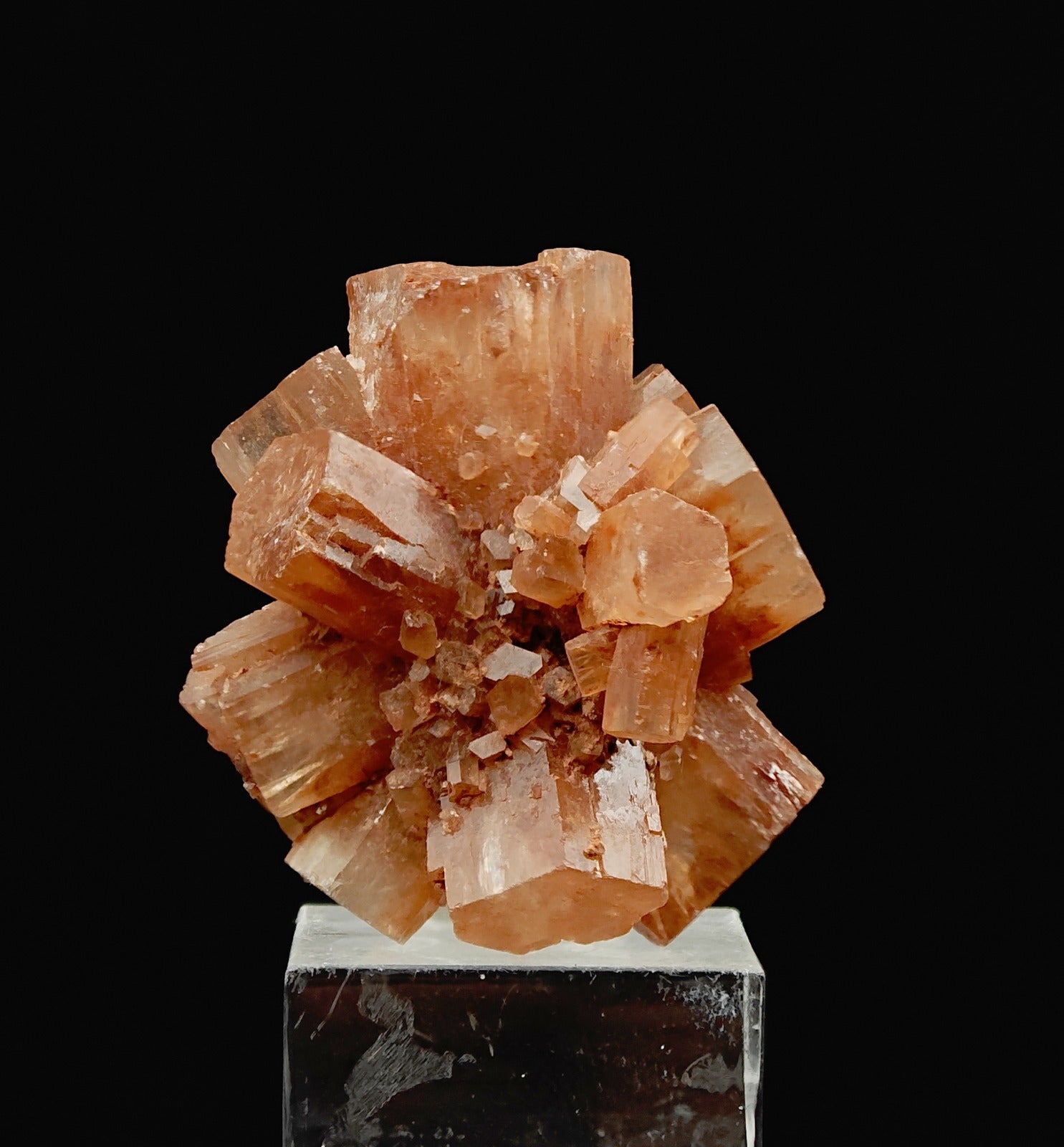 ARAGONITE – Orange Star-Twin Cluster, Tazouta, Sefrou, Morocco