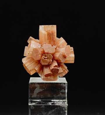 ARAGONITE – Orange-Brown Star Twin Cluster, Tazouta, Morocco