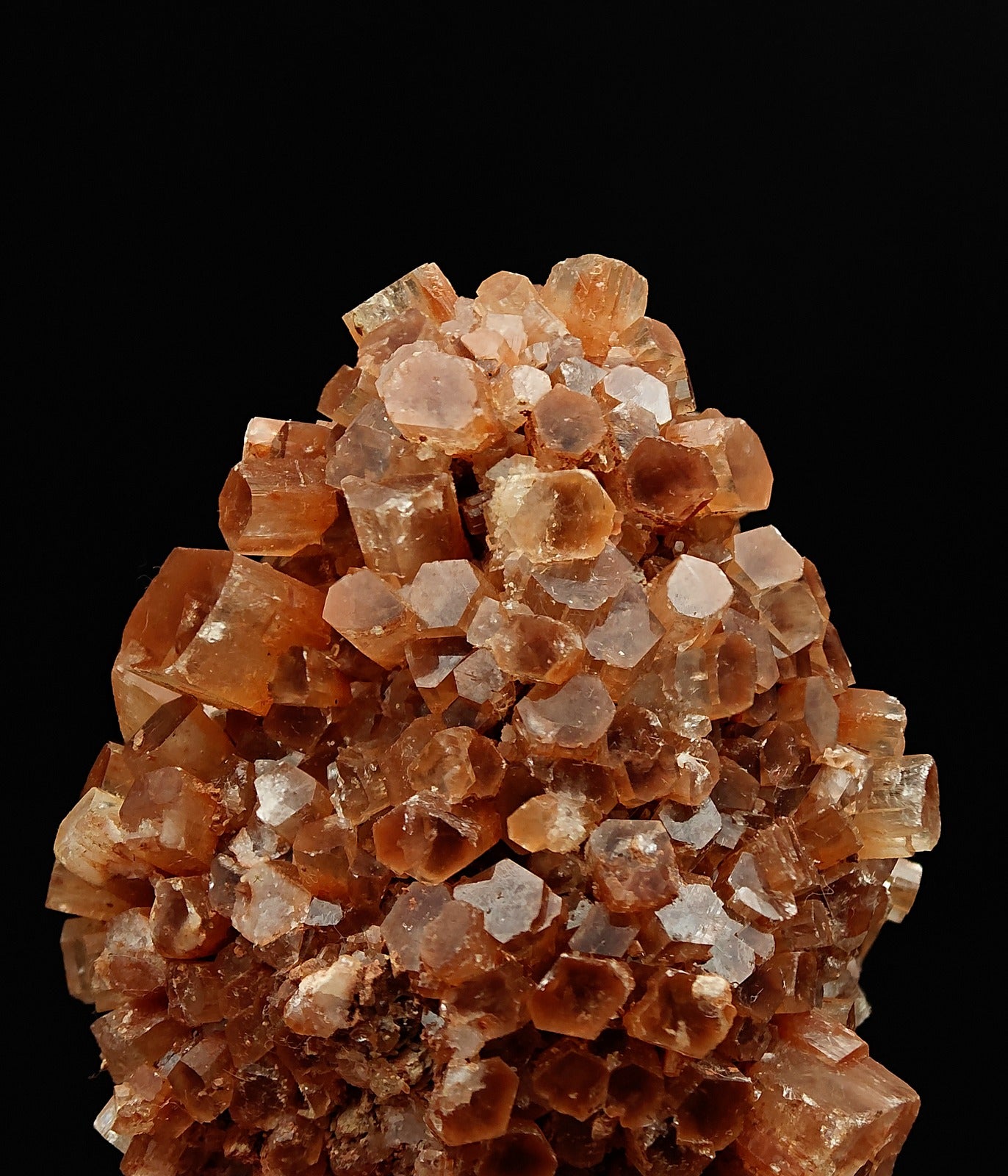 ARAGONITE – Orange Star-Shaped Twin Cluster, Tazouta, Morocco