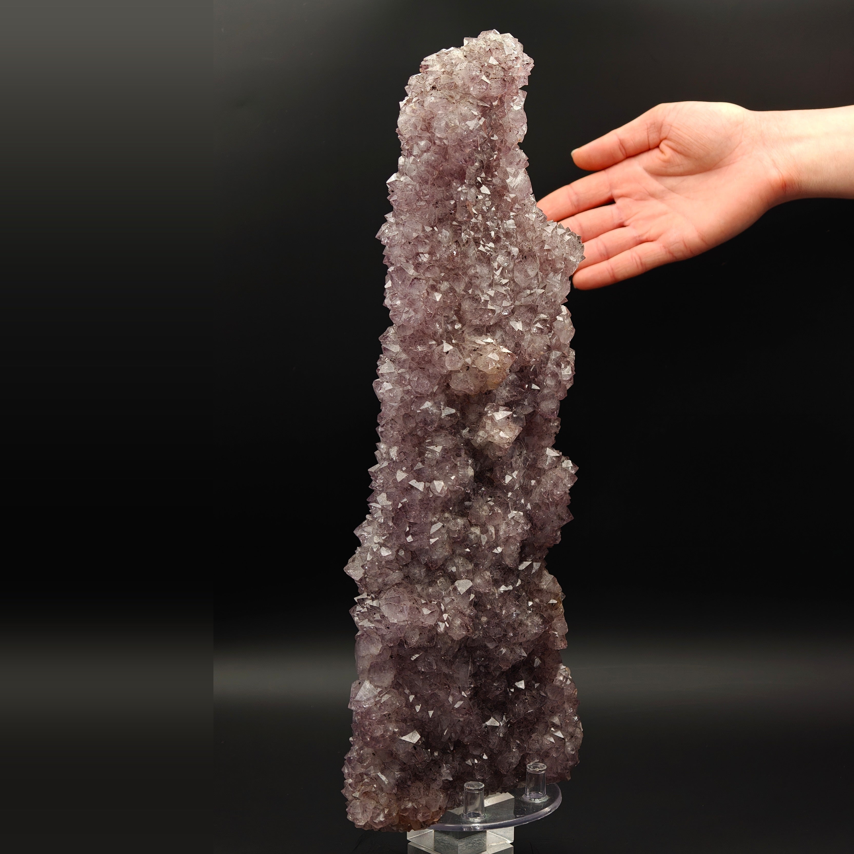 AMETHYST – Bifacial 37cm Cluster, Purple Crystals, Minas Gerais, Brazil