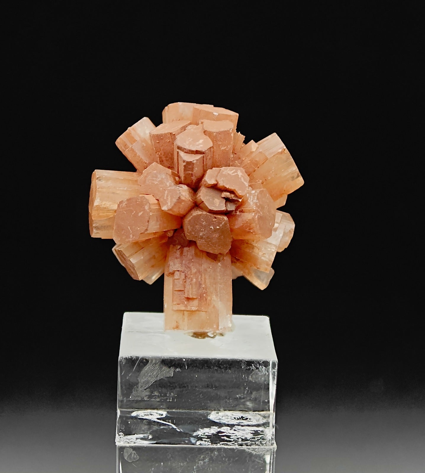 ARAGONITE – Orange-Brown Star Twin Cluster, Tazouta, Morocco