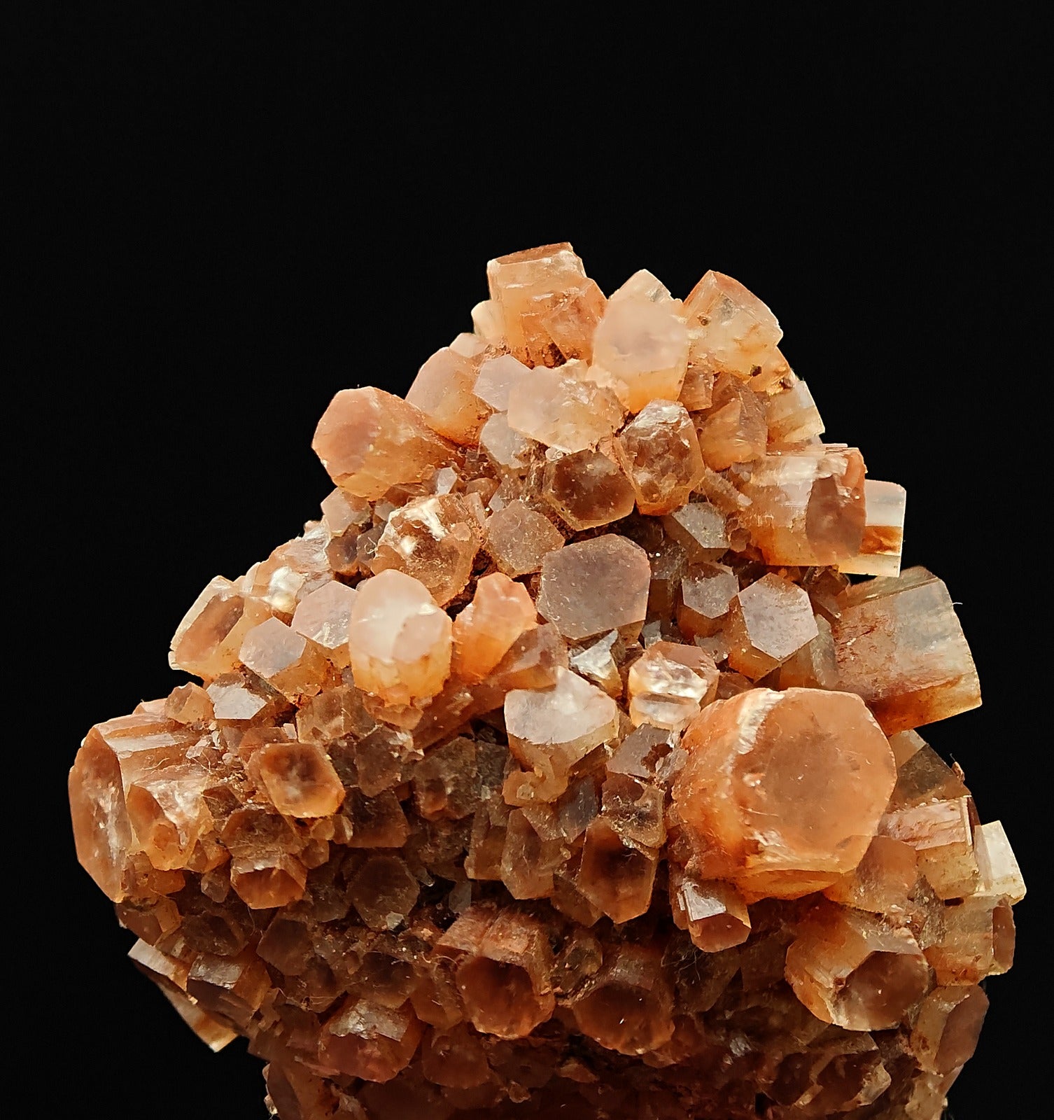 ARAGONITE – Orange Star-Shaped Twin Cluster, Tazouta, Morocco