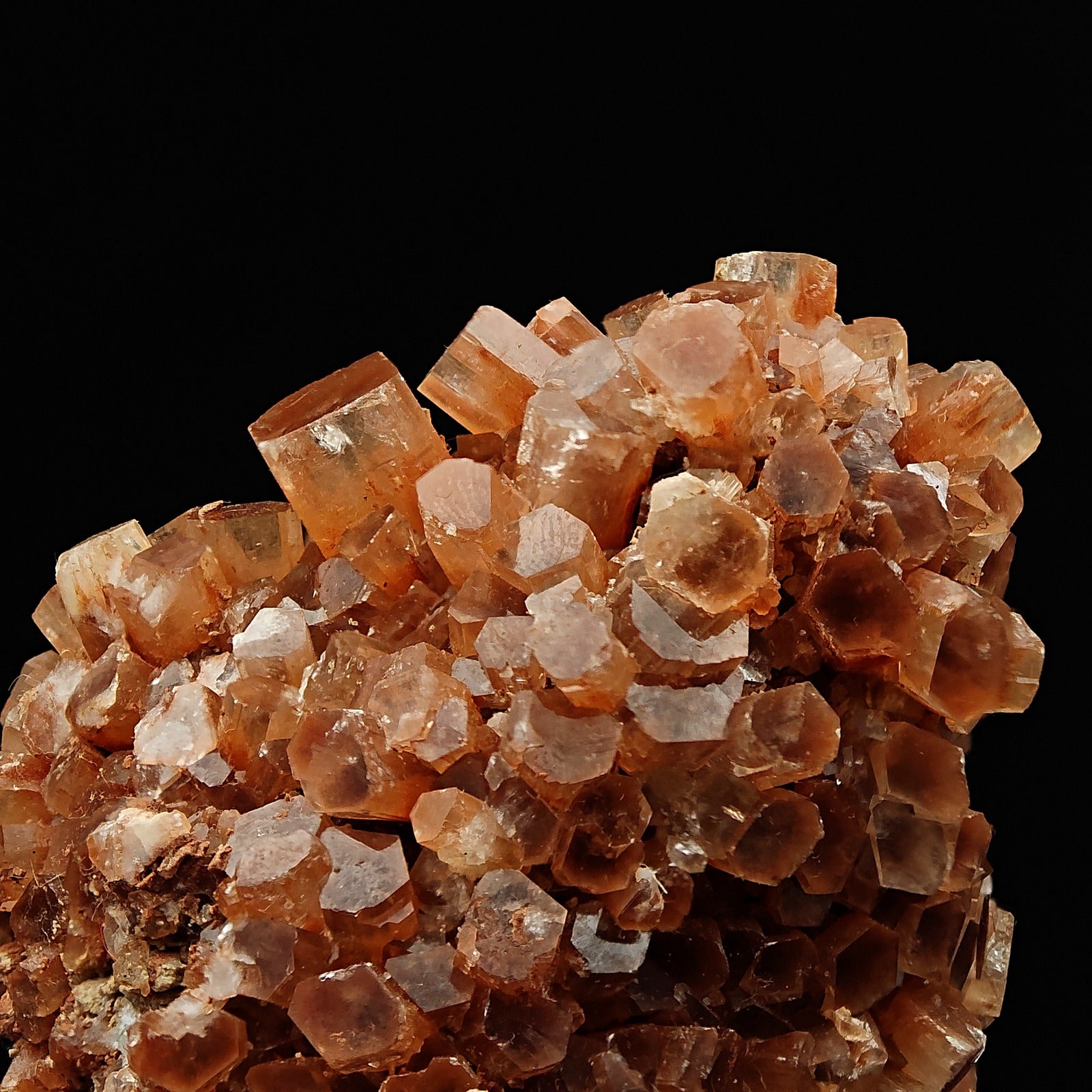 ARAGONITE – Orange Star-Shaped Twin Cluster, Tazouta, Morocco