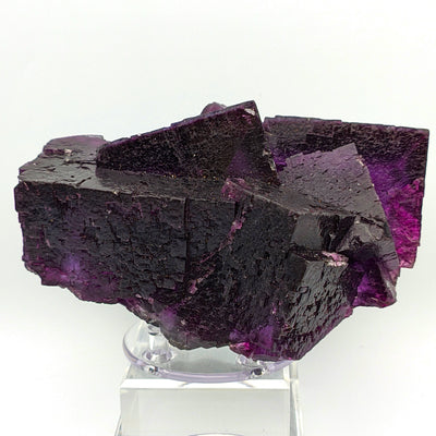 Side view of deep purple fluorite crystal cluster, Annabel Lee Mine, Illinois