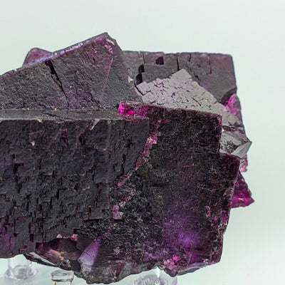Close-up of translucent purple fluorite crystal faces, Hardin County, Illinois