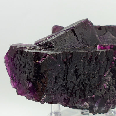 Detail of fluorite crystal terminations and edge striations, Illinois