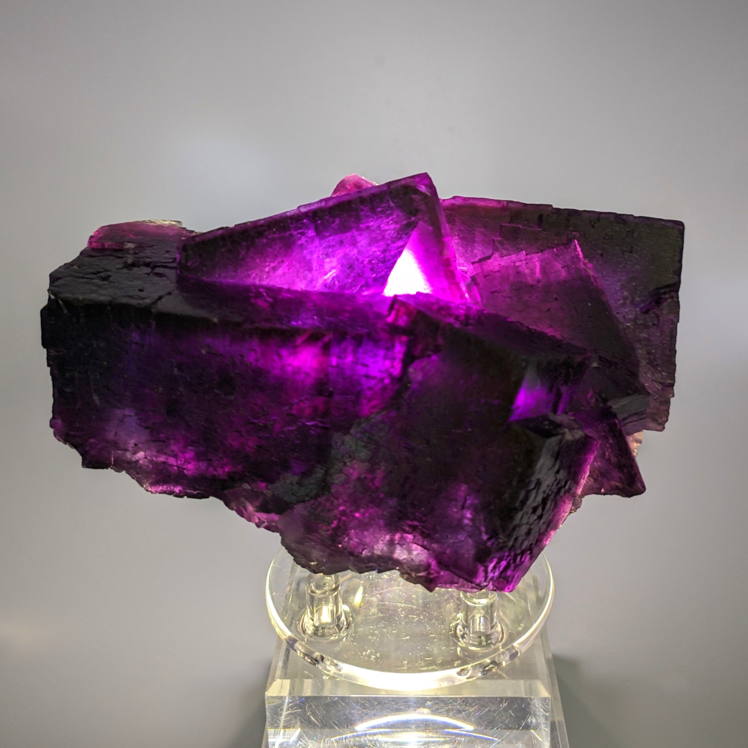 FLUORITE – Huge 15cm Purple Crystals, Annabel Lee Mine, Illinois, USA
