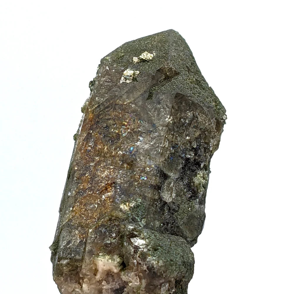 QUARTZ with CHLORITE  – Alpine Crystal with CLAY INCLUSIONS from Switzerland