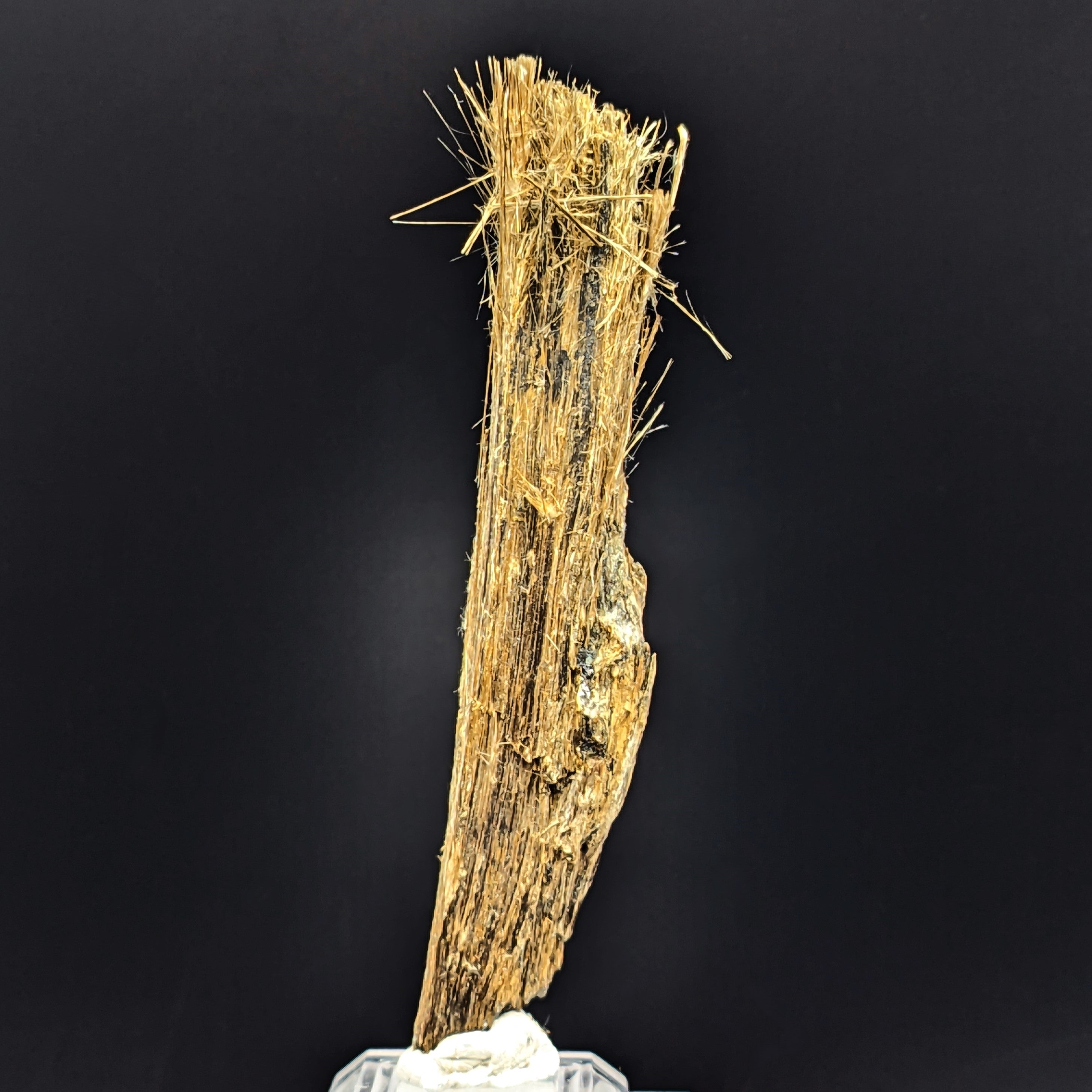 BALANGEROITE – Extremely RARE specimen with Golden Fibers from Piedmont, Italy
