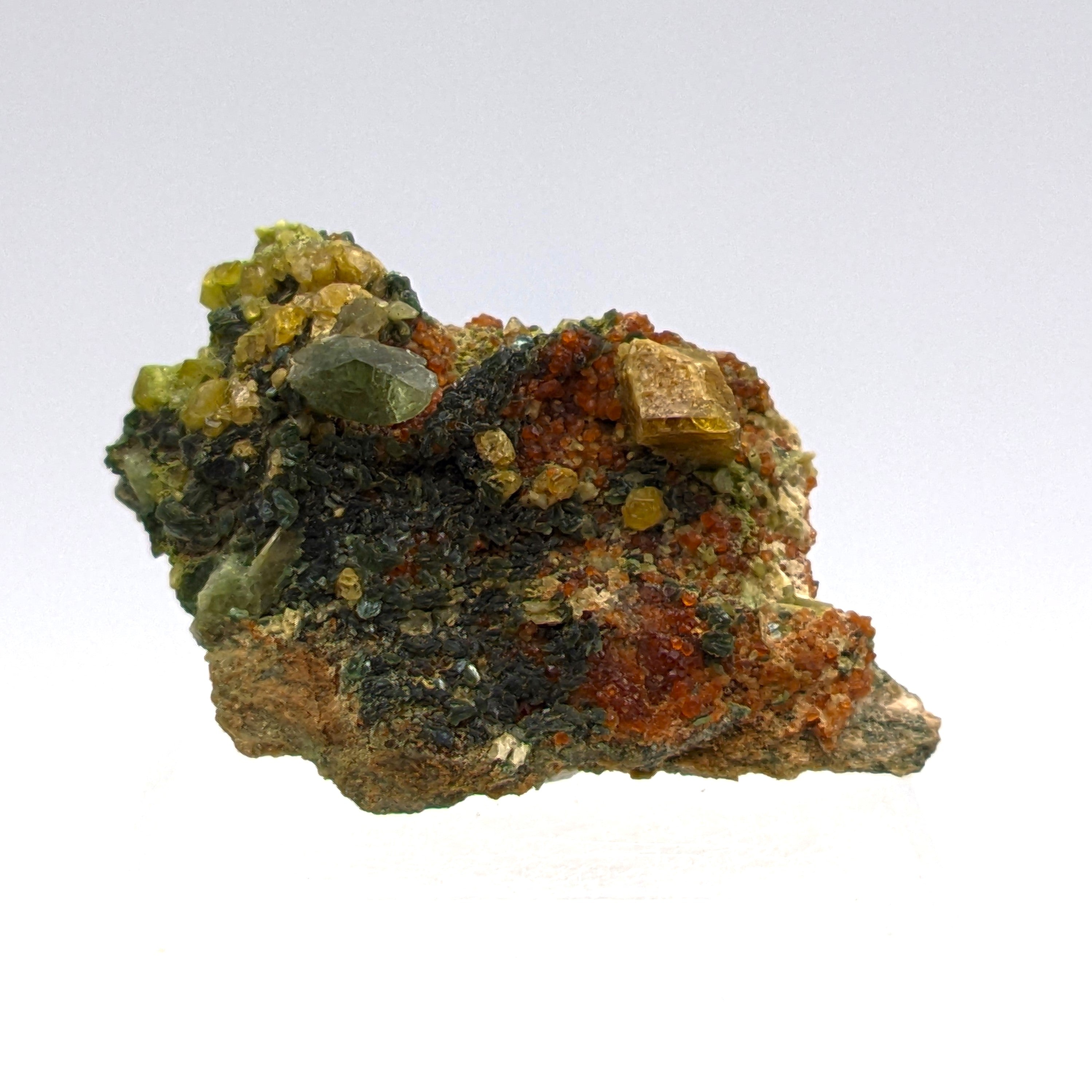 TITANITE, DIOPSIDE, CLINOZOISITE & CLINOCHLORE – Rare Find, Bellecombe, Italy