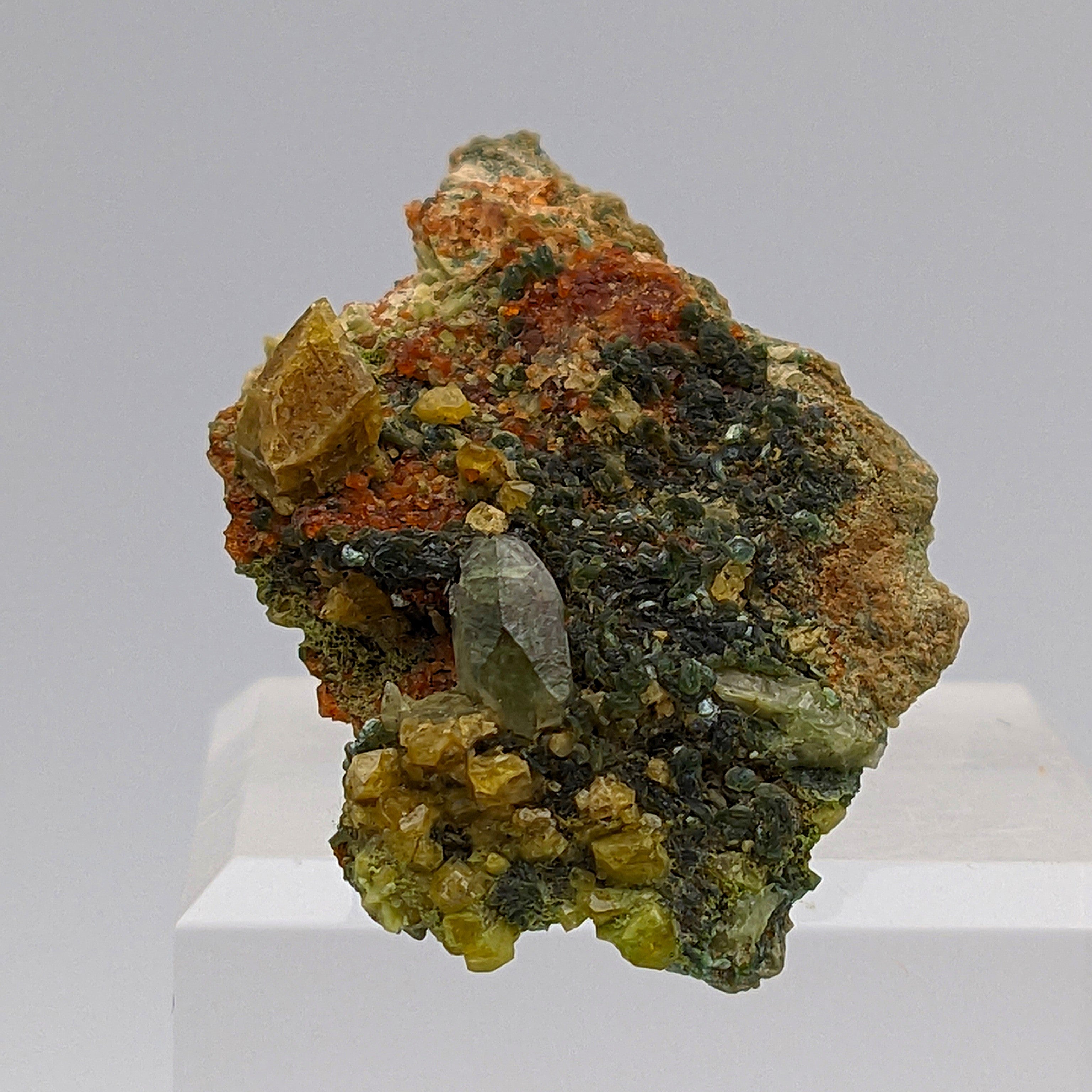 TITANITE, DIOPSIDE, CLINOZOISITE & CLINOCHLORE – Rare Find, Bellecombe, Italy