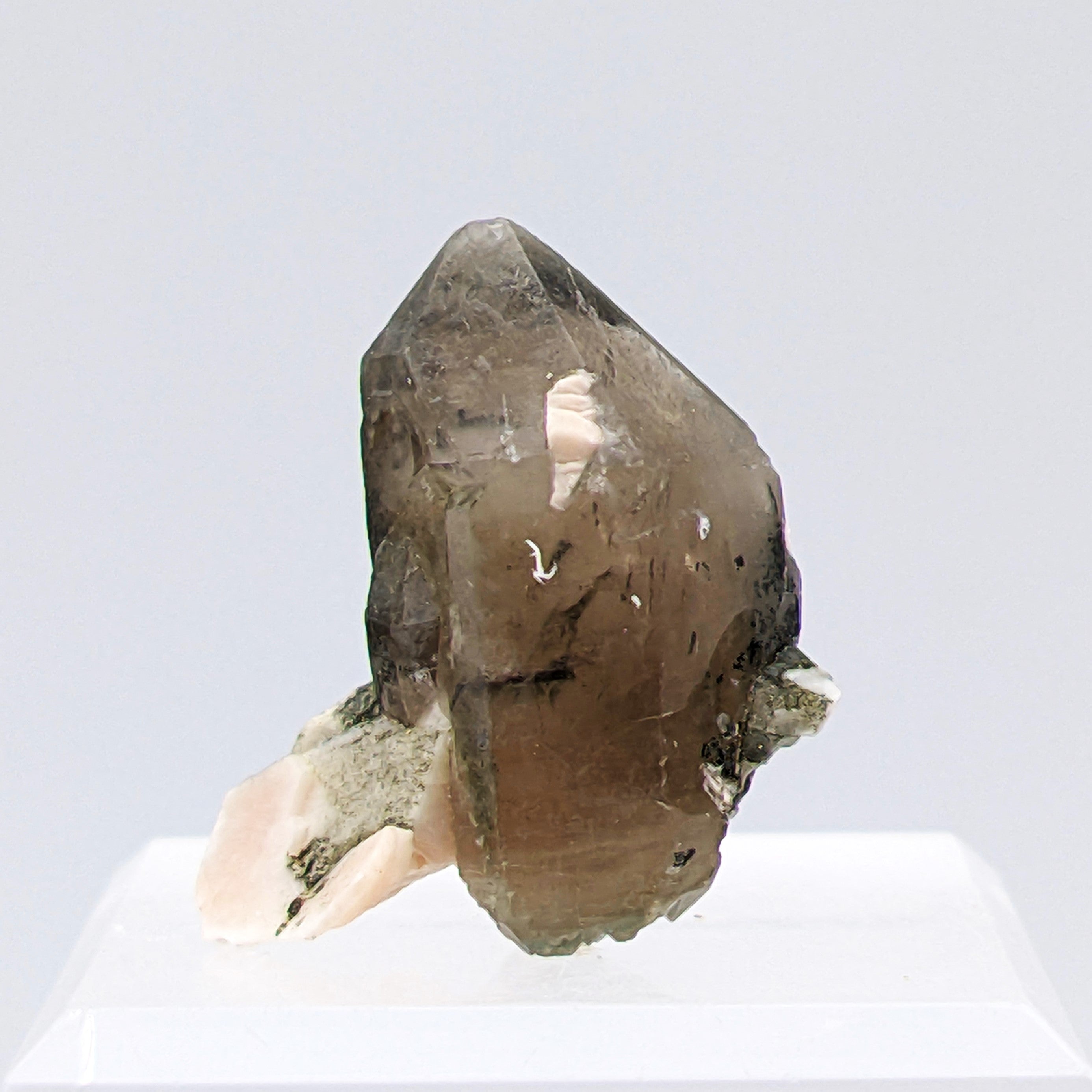 SMOKY QUARTZ & PINK ORTHOCLASE – Striking Color Contrast, Baveno, Italy