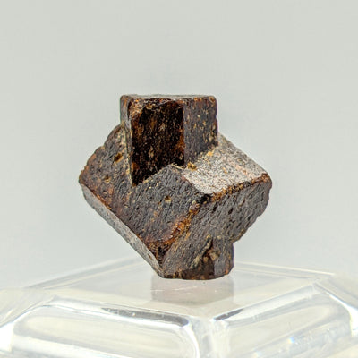 Close-up of staurolite twin crystal faces, Coray, France