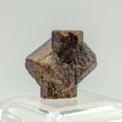 Staurolite cross crystal showing intersecting prism, Coray, Brittany
