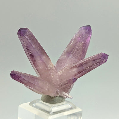 Violet-pink amethyst crystals on matrix with natural fan arrangement, Piedra Parada, Veracruz, Mexico