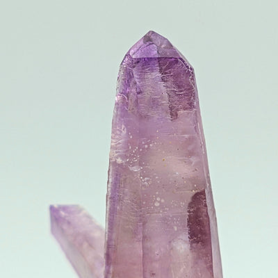 Macro detail of amethyst crystal face with growth striations, Piedra Parada, Veracruz, Mexico