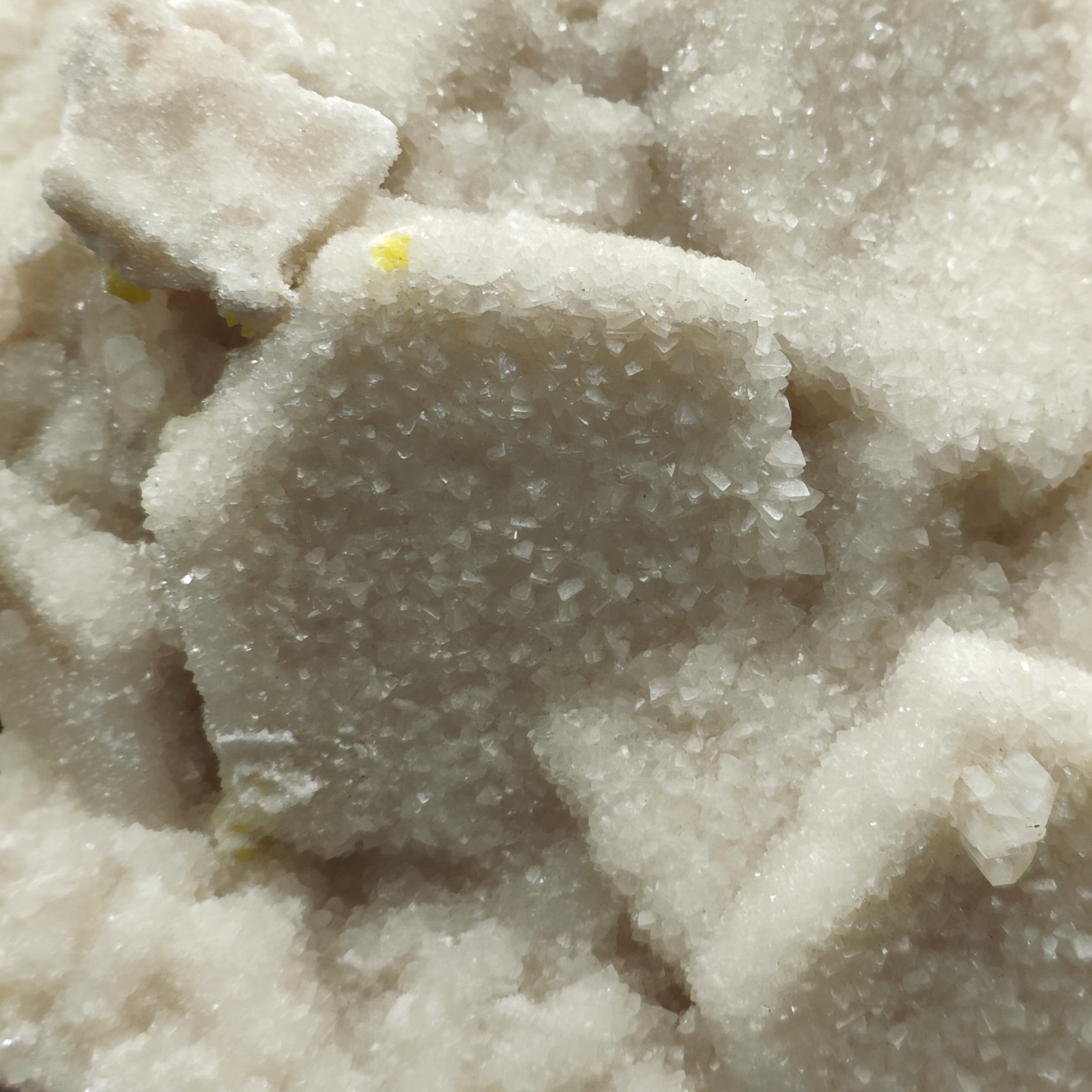 ARAGONITE – Pseudo-Hexagonal Crystals with Sulfur, Cozzo Disi, Sicily, Italy