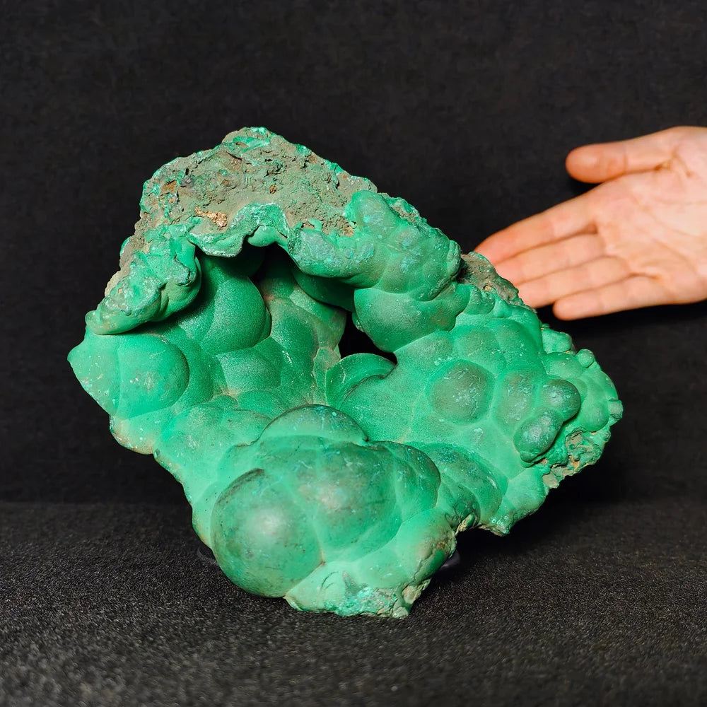 MALACHITE – Large BOTRYOIDAL Green Geode from Congo – Aesthetic Specimen