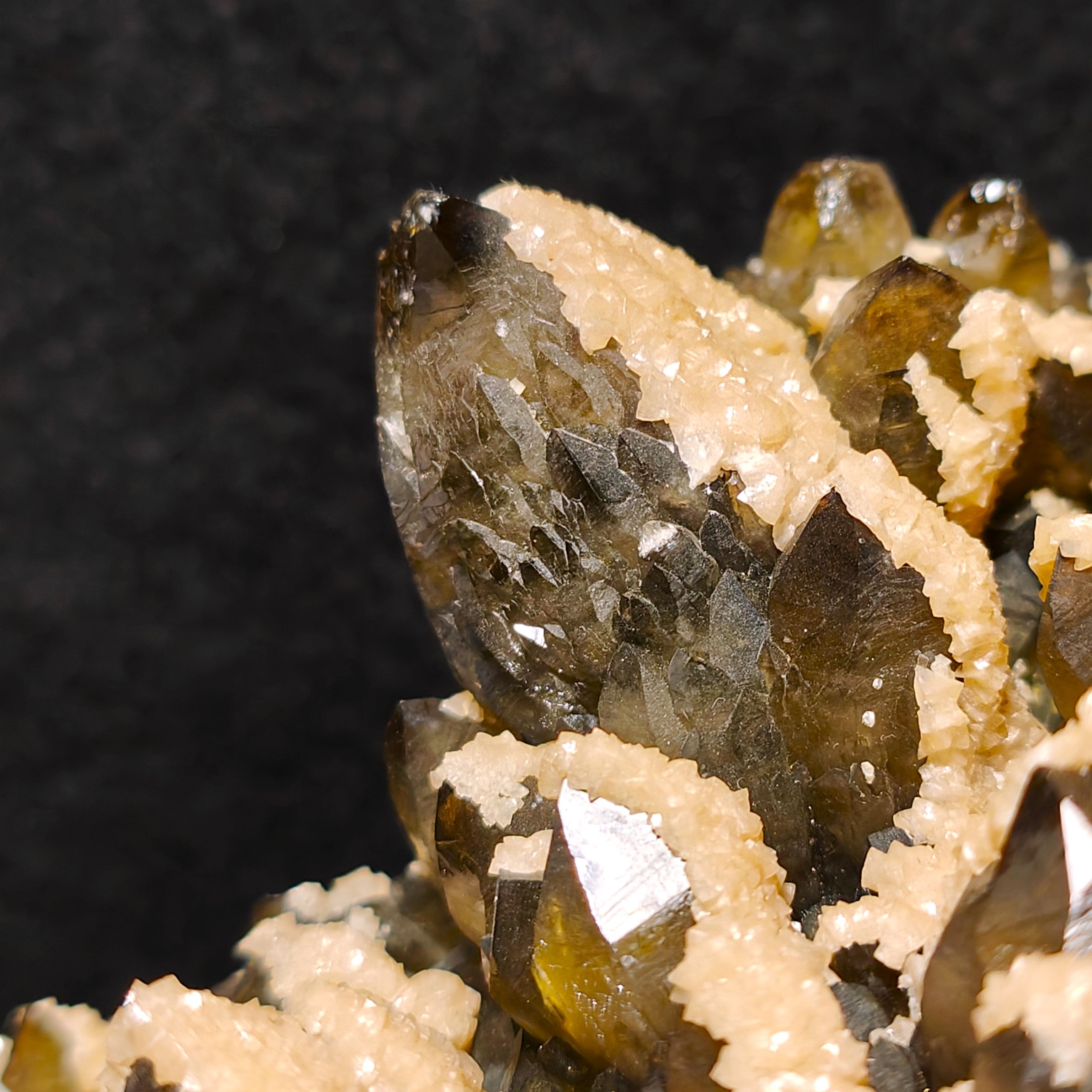 SMOKY QUARTZ & PINK DOLOMITE – Huge Citrine-Toned Cluster, Cavnic, Romania