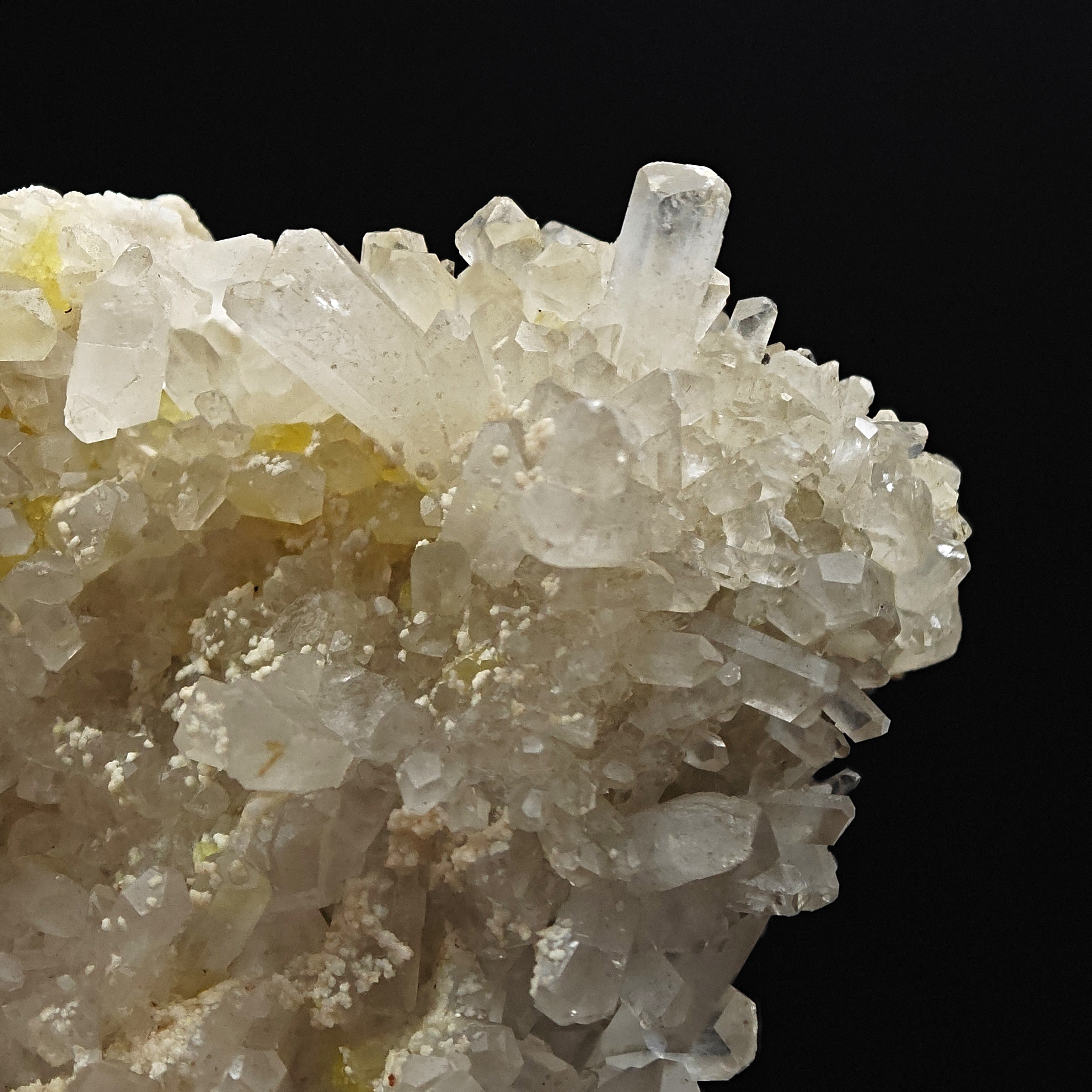 CELESTINE & SULFUR – Lustrous Crystals, Floristella Mine, Sicily, Italy