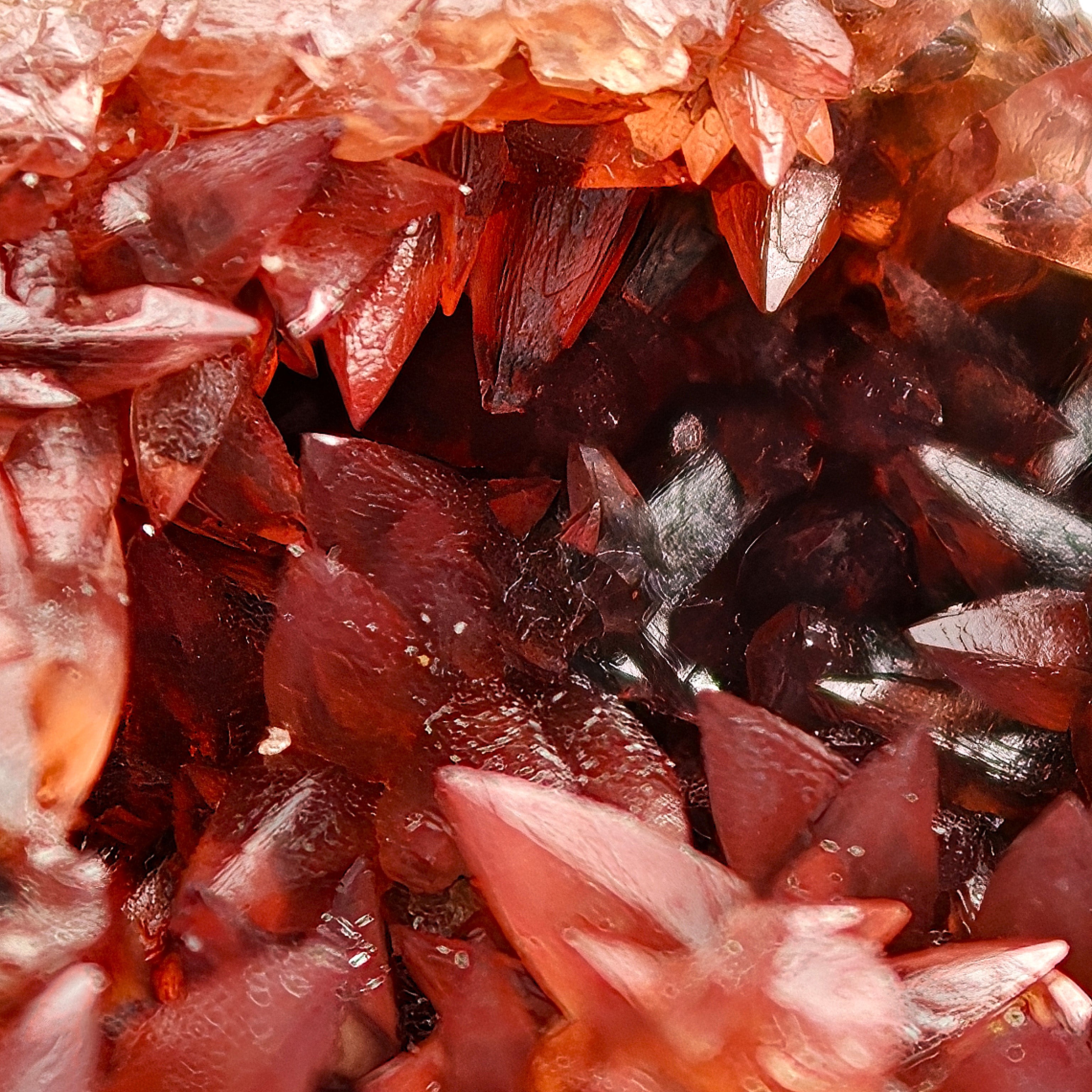 RHODOCHROSITE – Deep Red Scalenohedral Crystal Geode, Moanda Mine, Gabon