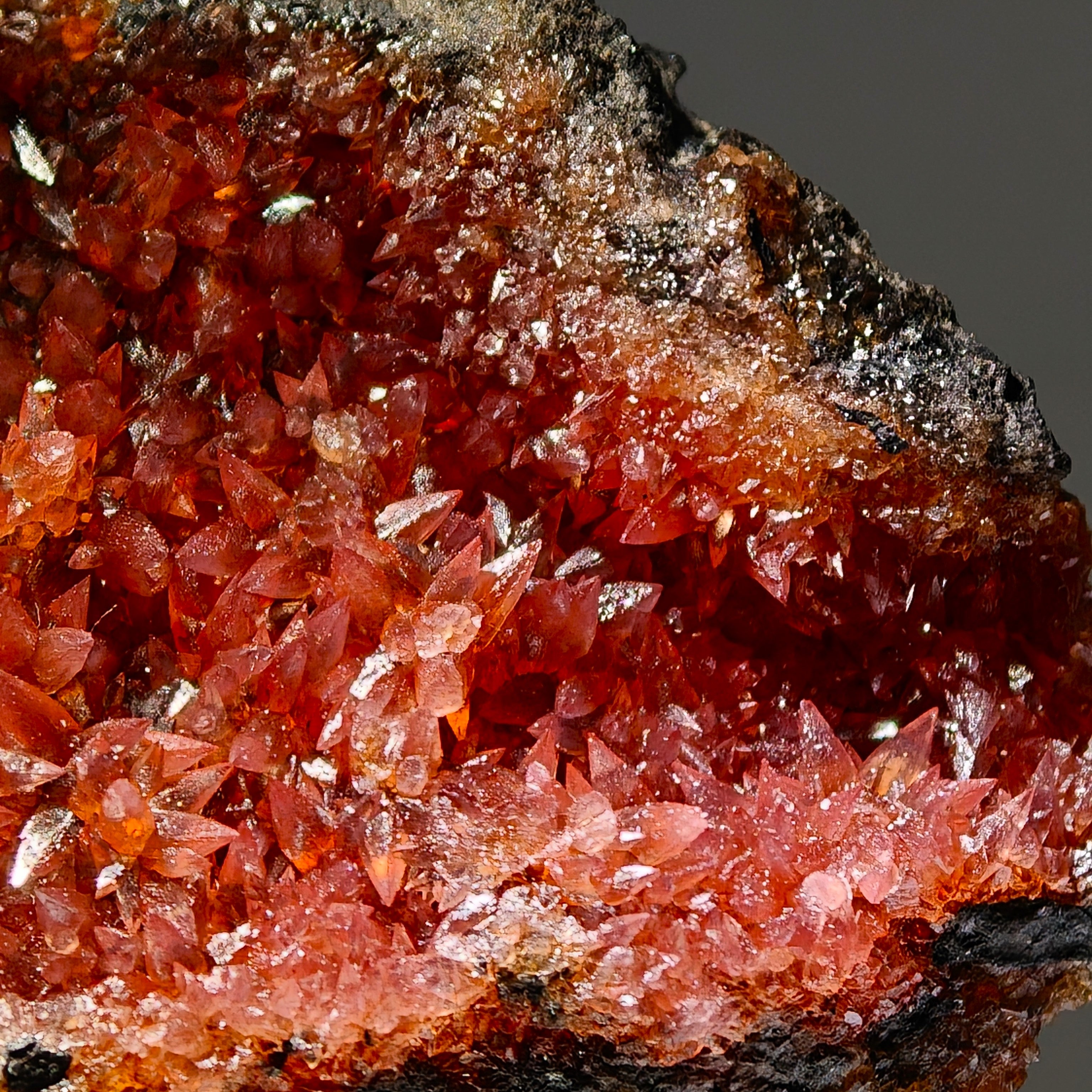 RHODOCHROSITE – Deep Red Scalenohedral Crystal Geode, Moanda Mine, Gabon