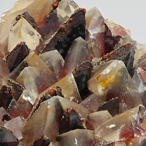 CALCITE – Red & Black Double-Generation Scalenohedra, Santa Eulalia, Mexico