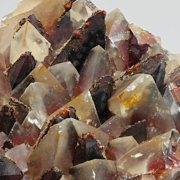 CALCITE – Red & Black Double-Generation Scalenohedra, Santa Eulalia, Mexico