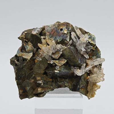Arsenopyrite and quartz crystal cluster specimen from Julcani, Huancavelica, Peru