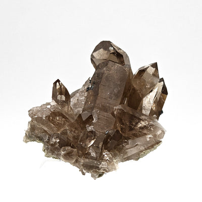 Smoky quartz crystal cluster showing natural prismatic habit, Cavradi Gorge, Switzerland