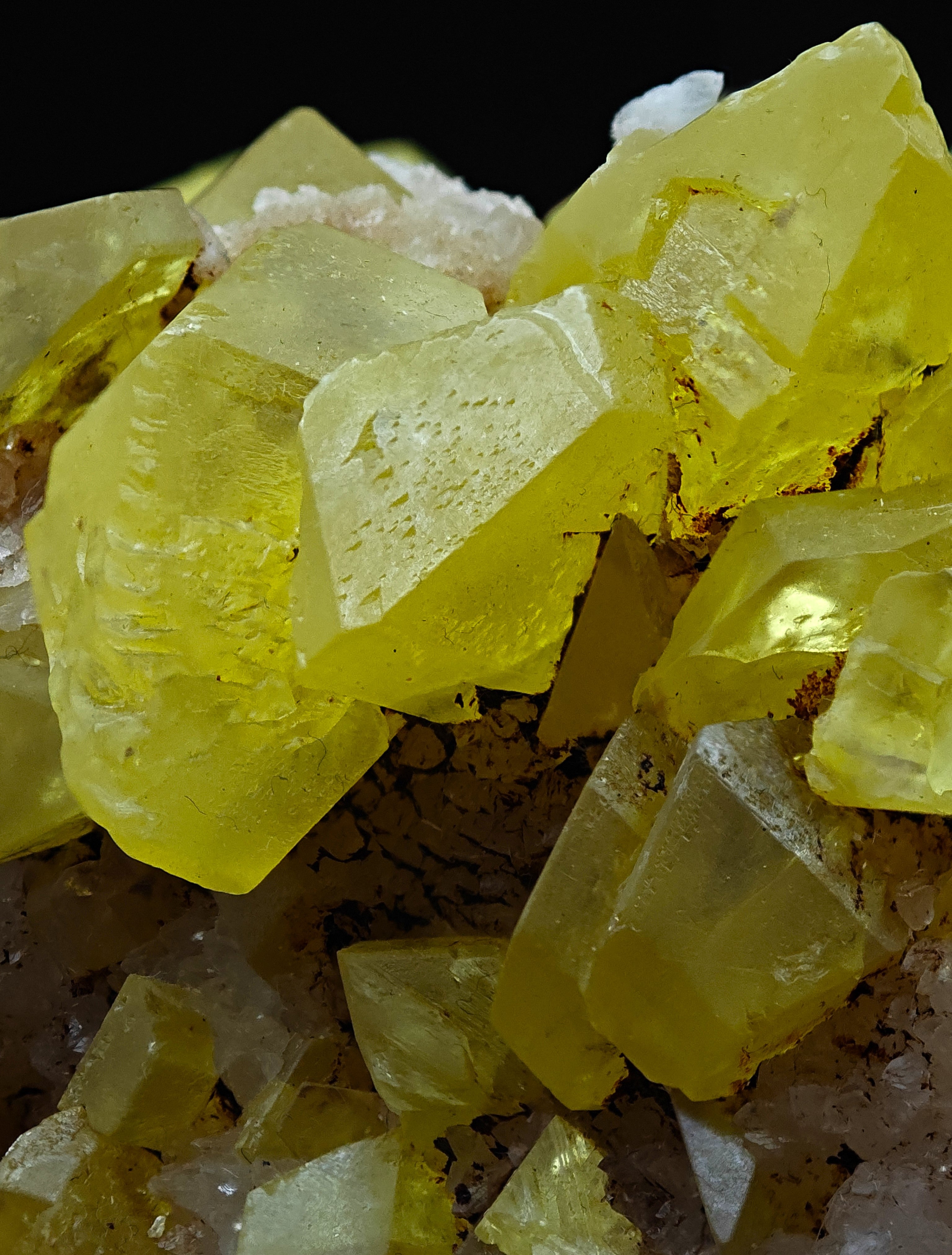 SULFUR & ARAGONITE – Triple-Habit 40mm Crystals, Cozzo Disi, Sicily, Italy