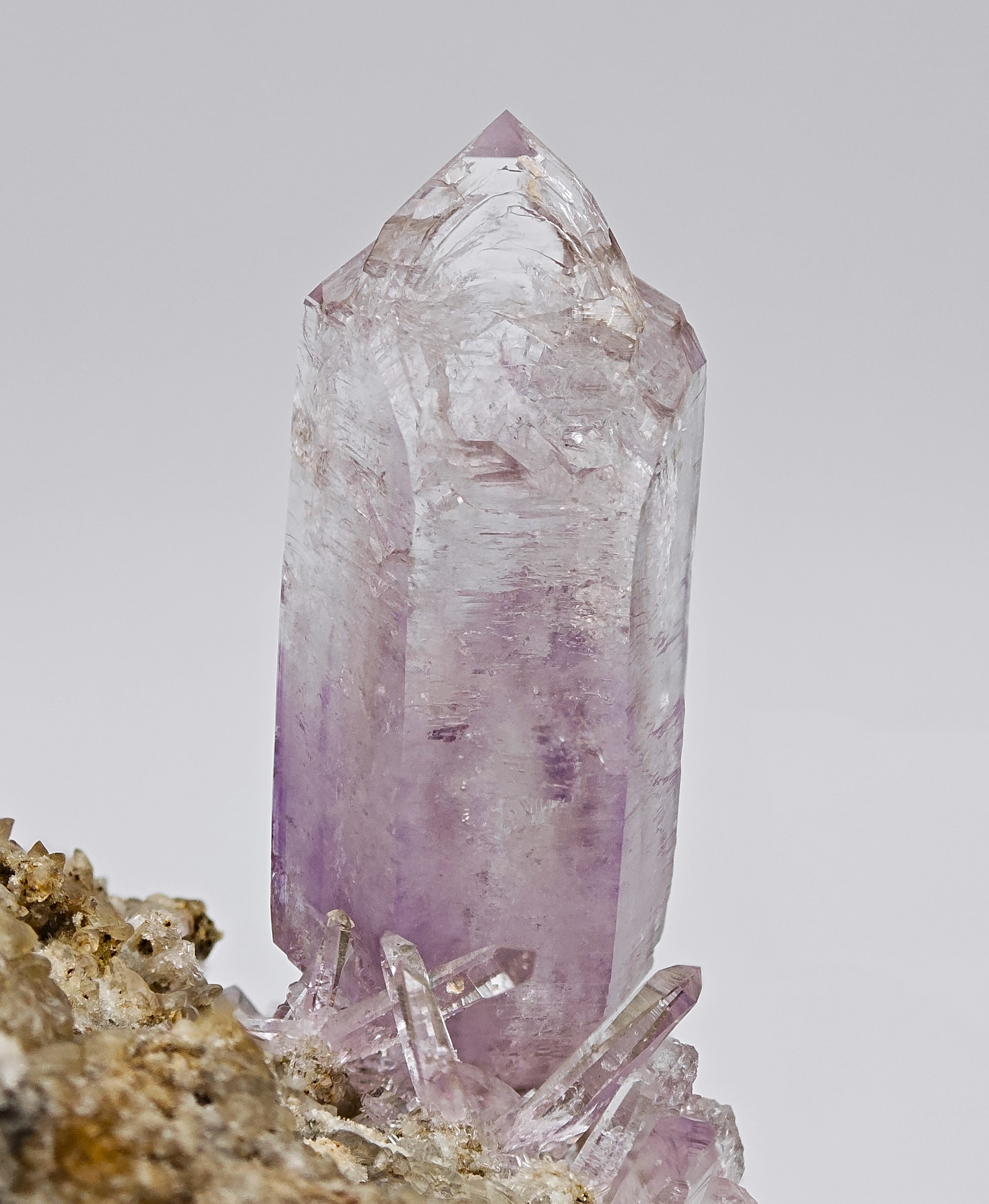 AMETHYST – Giant 8cm Scepter & Skeletal Crystal with Epidote, Veracruz, Mexico