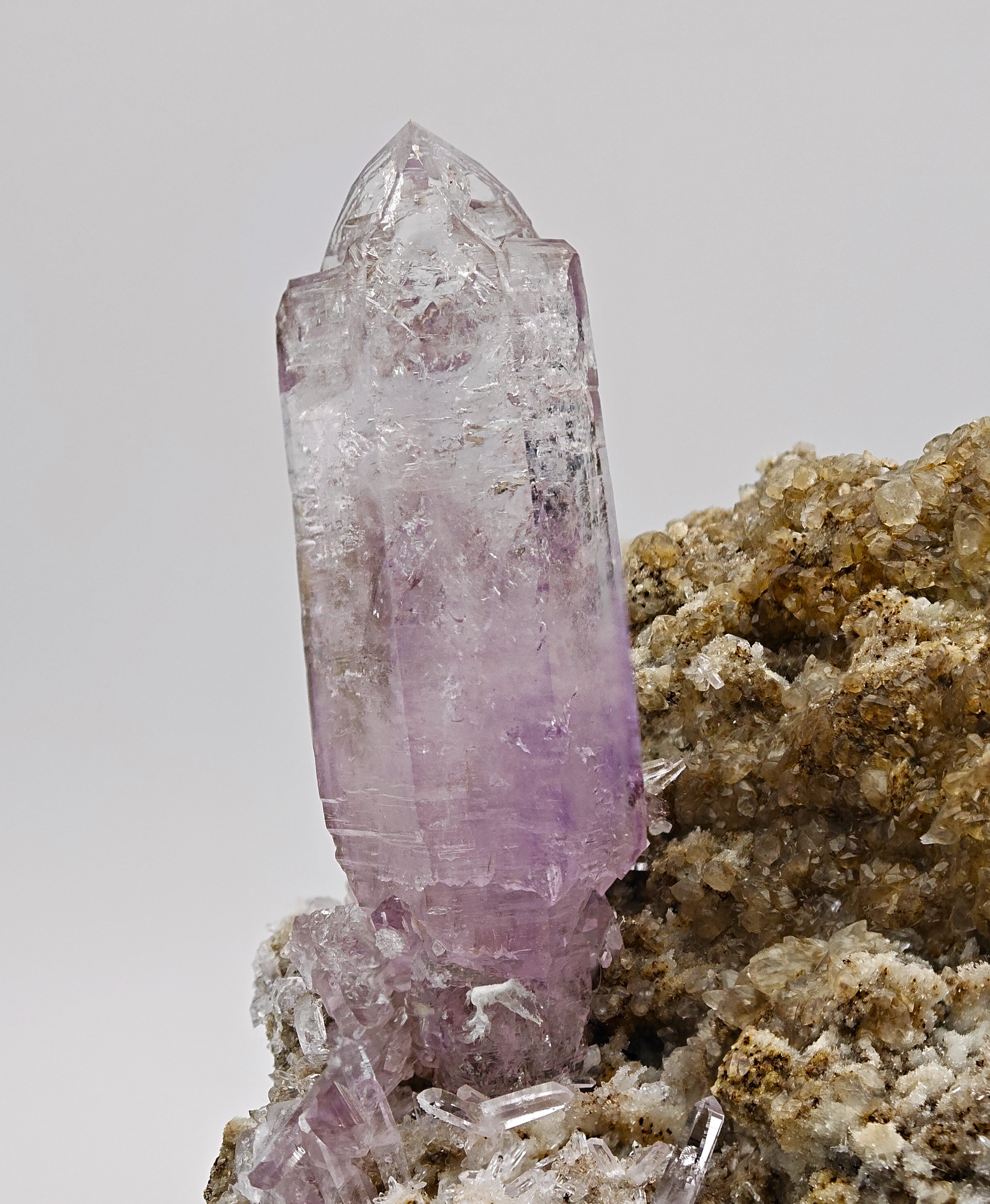 AMETHYST – Giant 8cm Scepter & Skeletal Crystal with Epidote, Veracruz, Mexico
