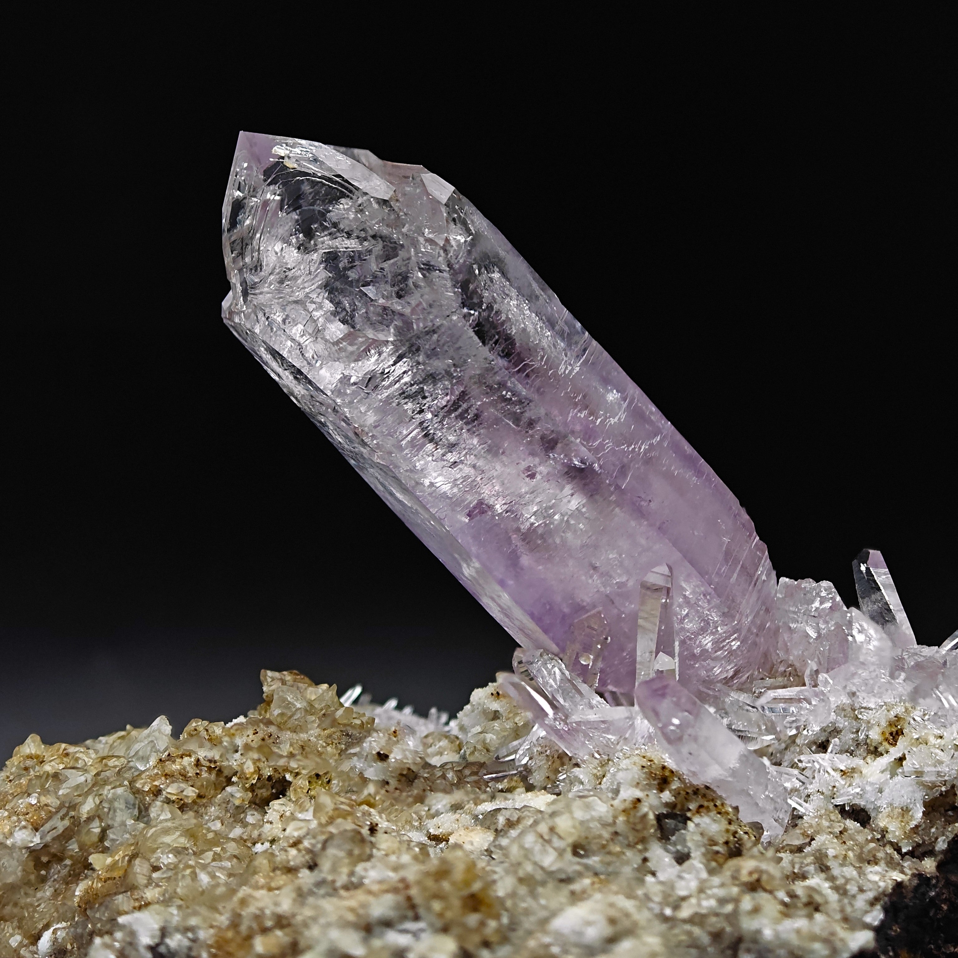 AMETHYST – Giant 8cm Scepter & Skeletal Crystal with Epidote, Veracruz, Mexico