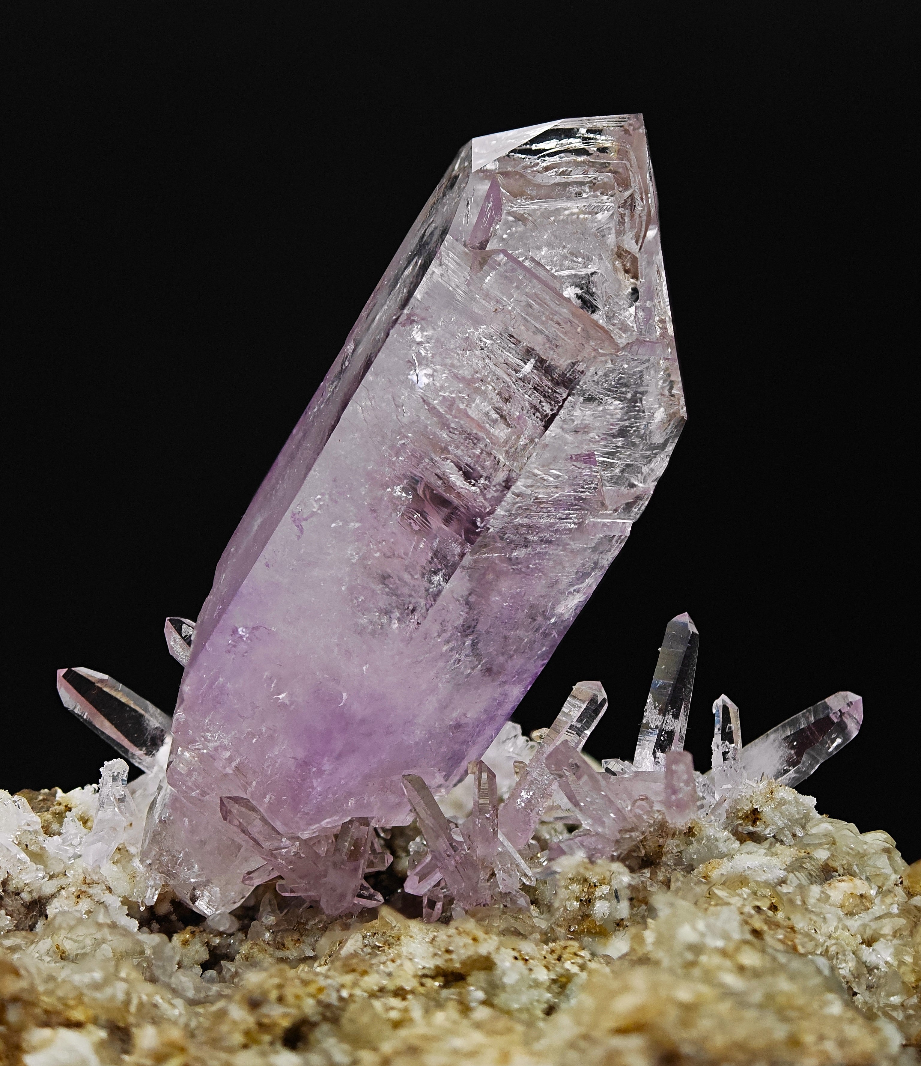 AMETHYST – Giant 8cm Scepter & Skeletal Crystal with Epidote, Veracruz, Mexico