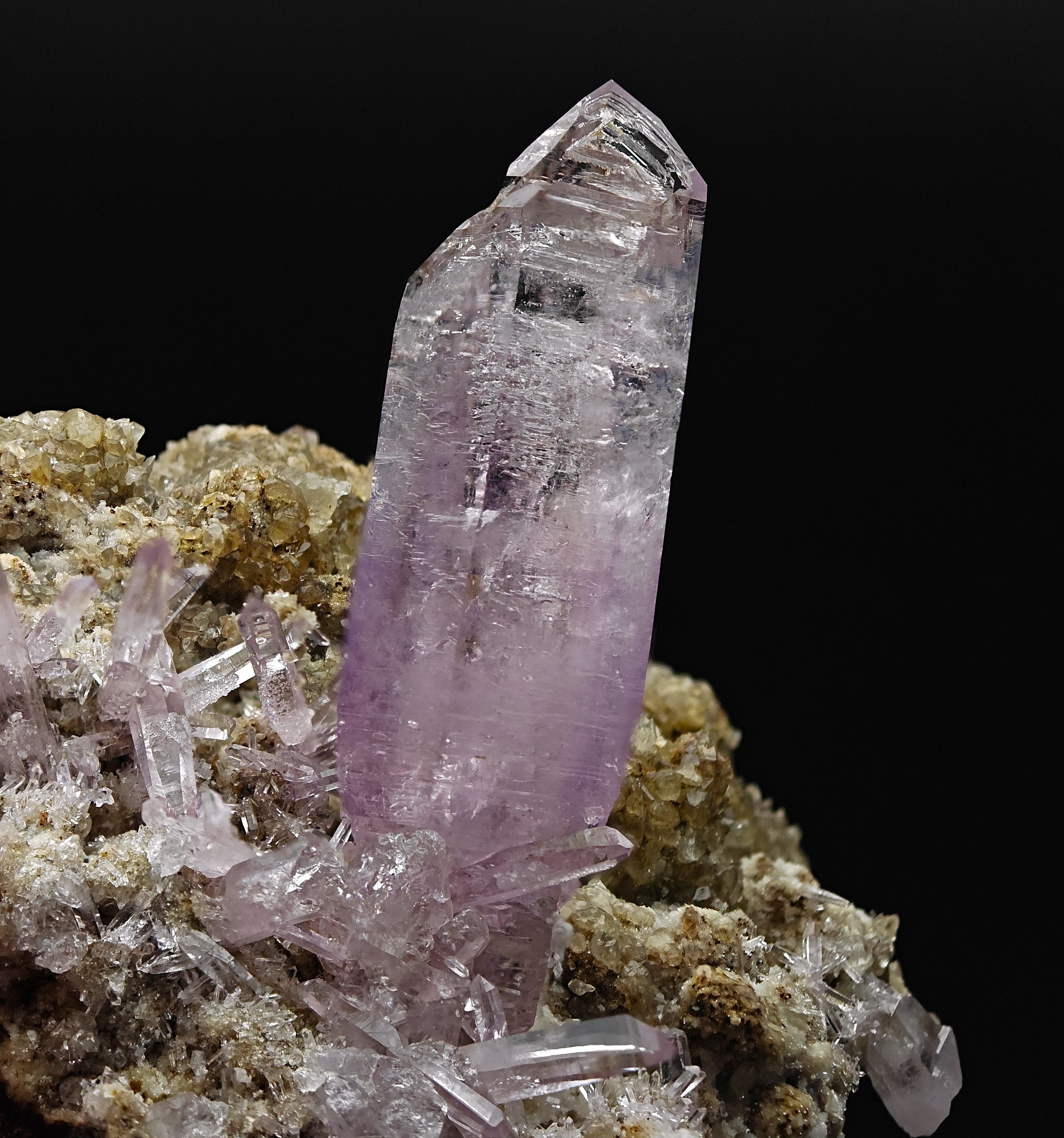AMETHYST – Giant 8cm Scepter & Skeletal Crystal with Epidote, Veracruz, Mexico