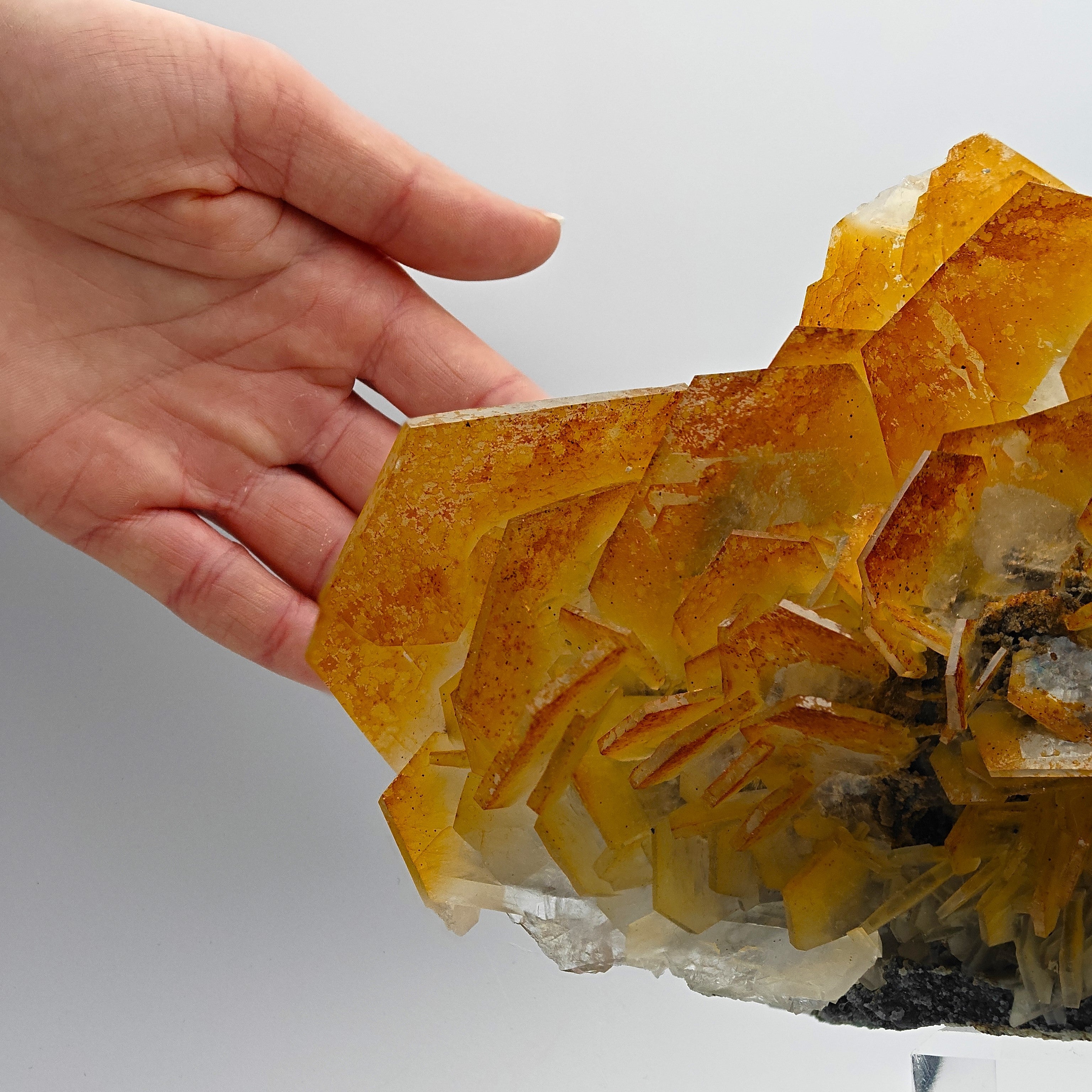 CALCITE – New Find, Yellow, Orange & White Hexagonal Cluster, China