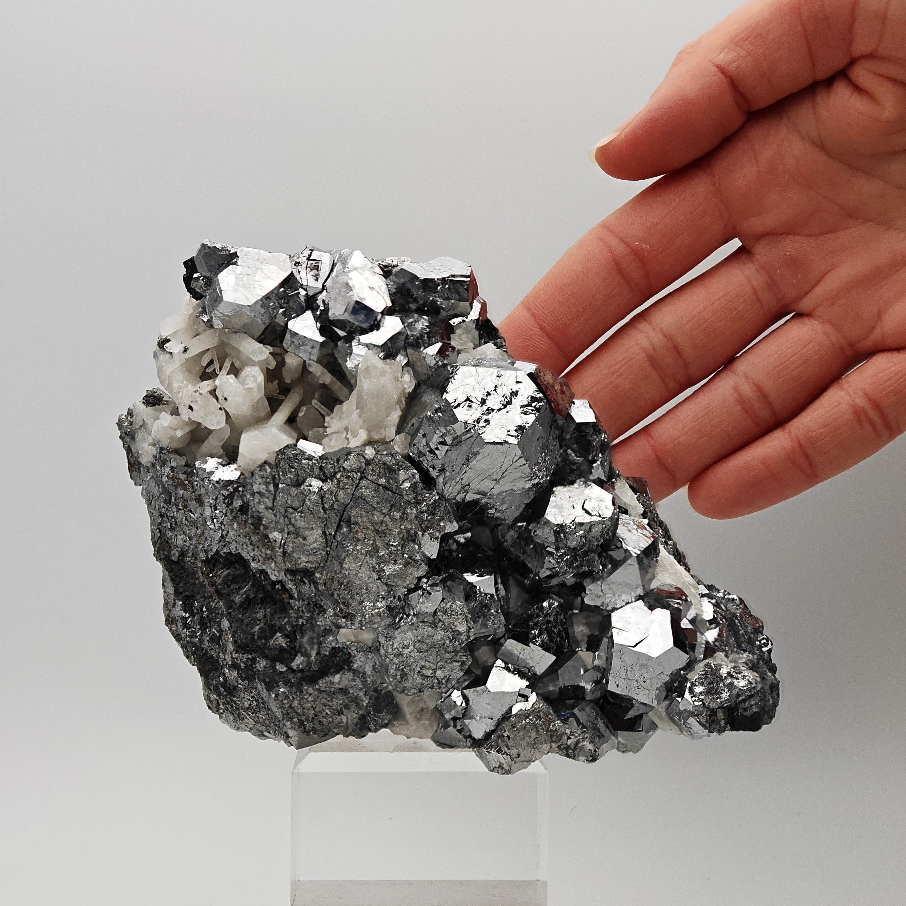 SKUTTERUDITE – Rare Cobalt Arsenide, Silver Crystal Cluster, Bou Azzer, Morocco