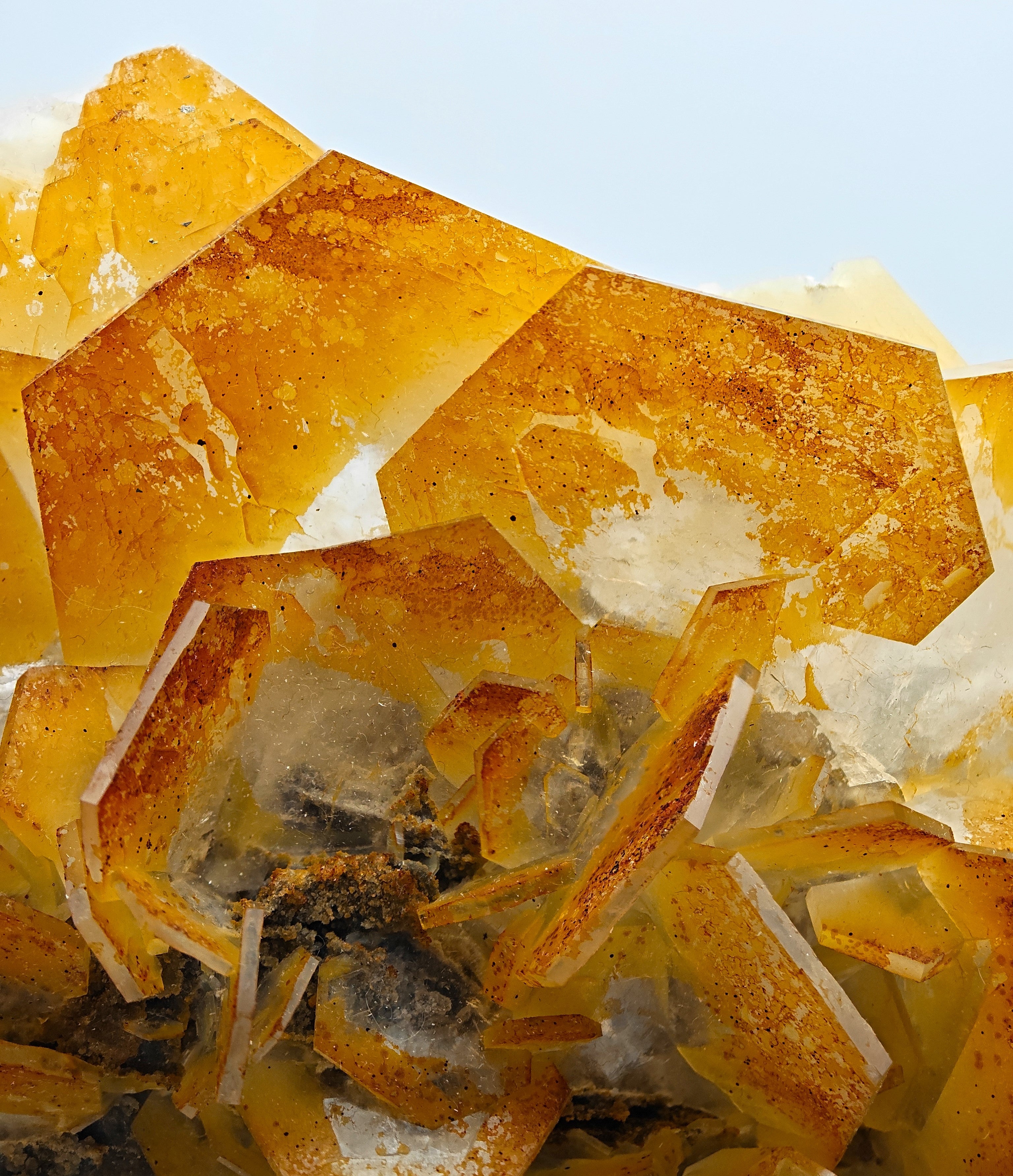 CALCITE – New Find, Yellow, Orange & White Hexagonal Cluster, China