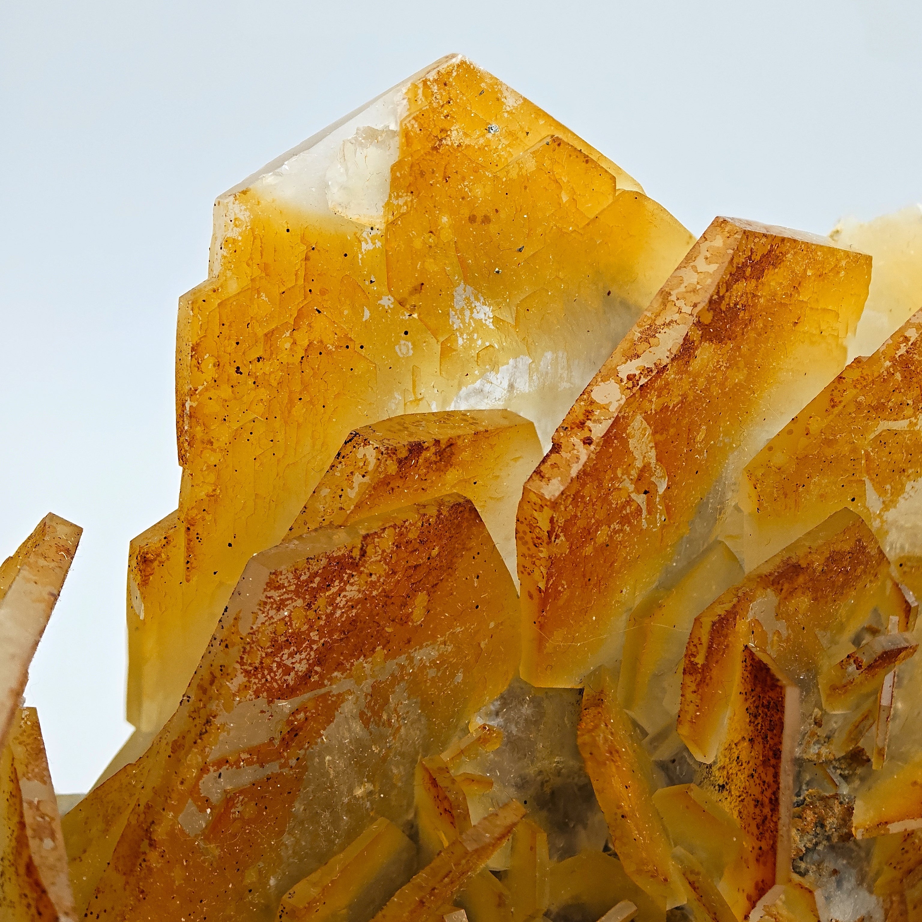 CALCITE – New Find, Yellow, Orange & White Hexagonal Cluster, China
