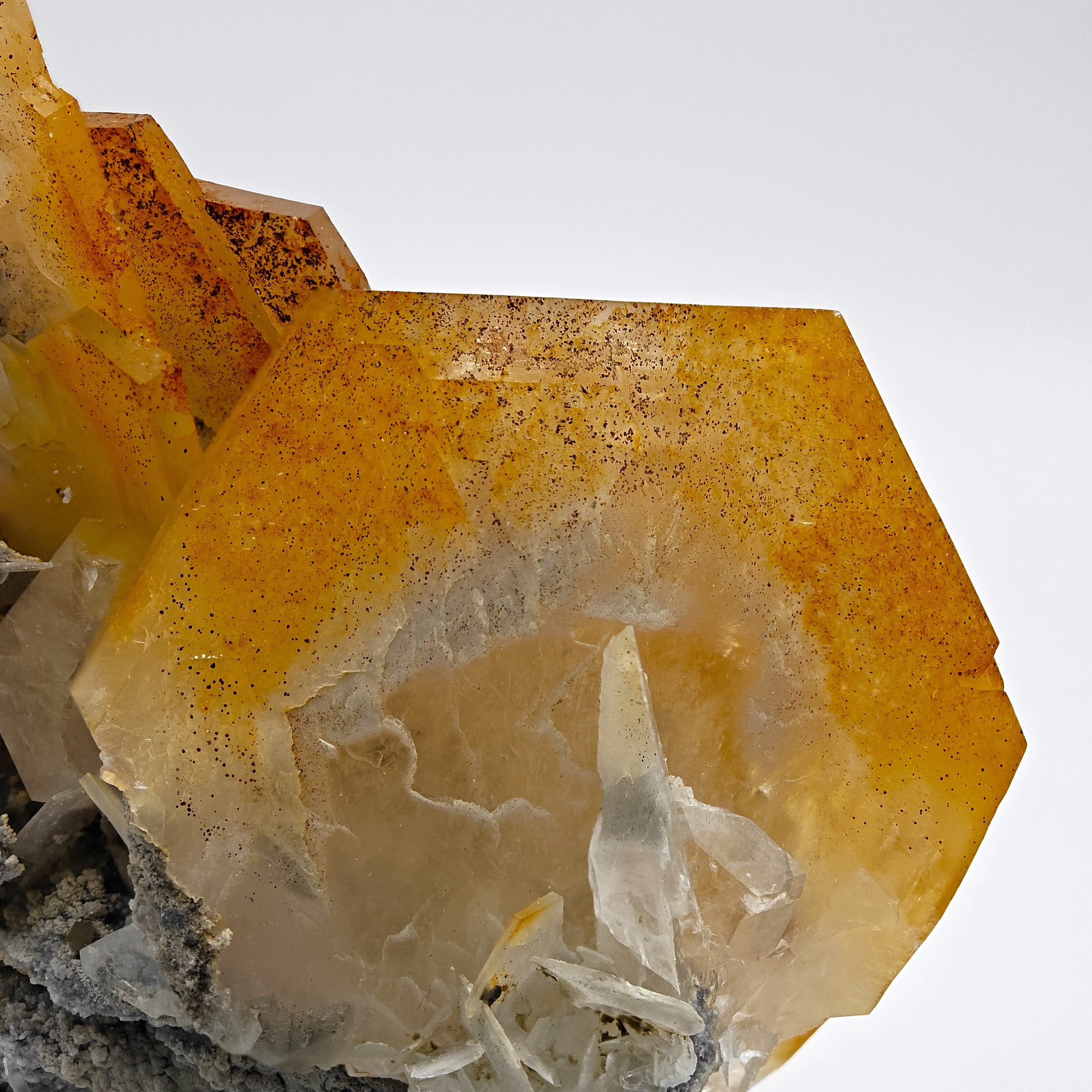 CALCITE – New Find, Yellow, Orange & White Hexagonal Cluster, China