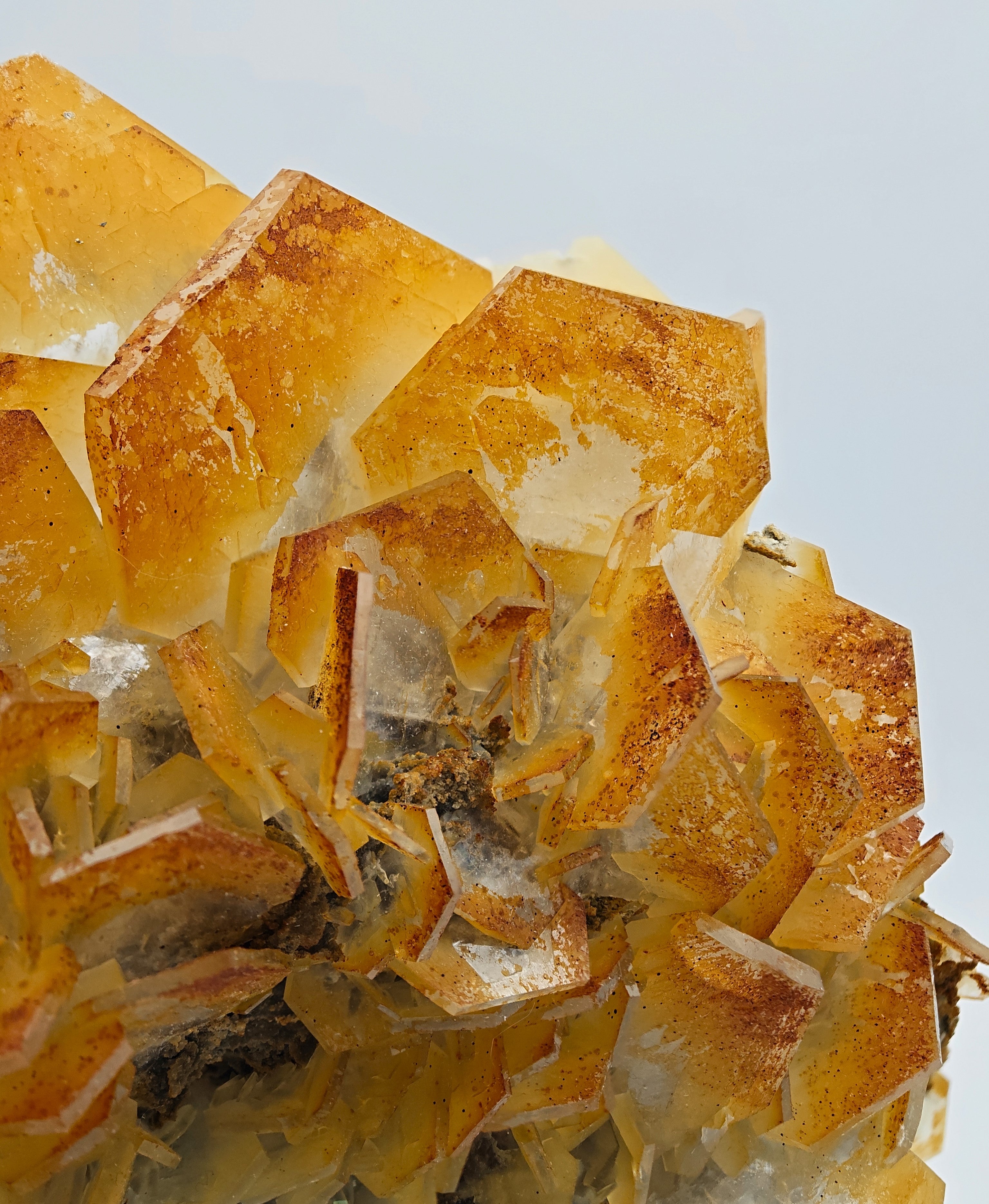 CALCITE – New Find, Yellow, Orange & White Hexagonal Cluster, China
