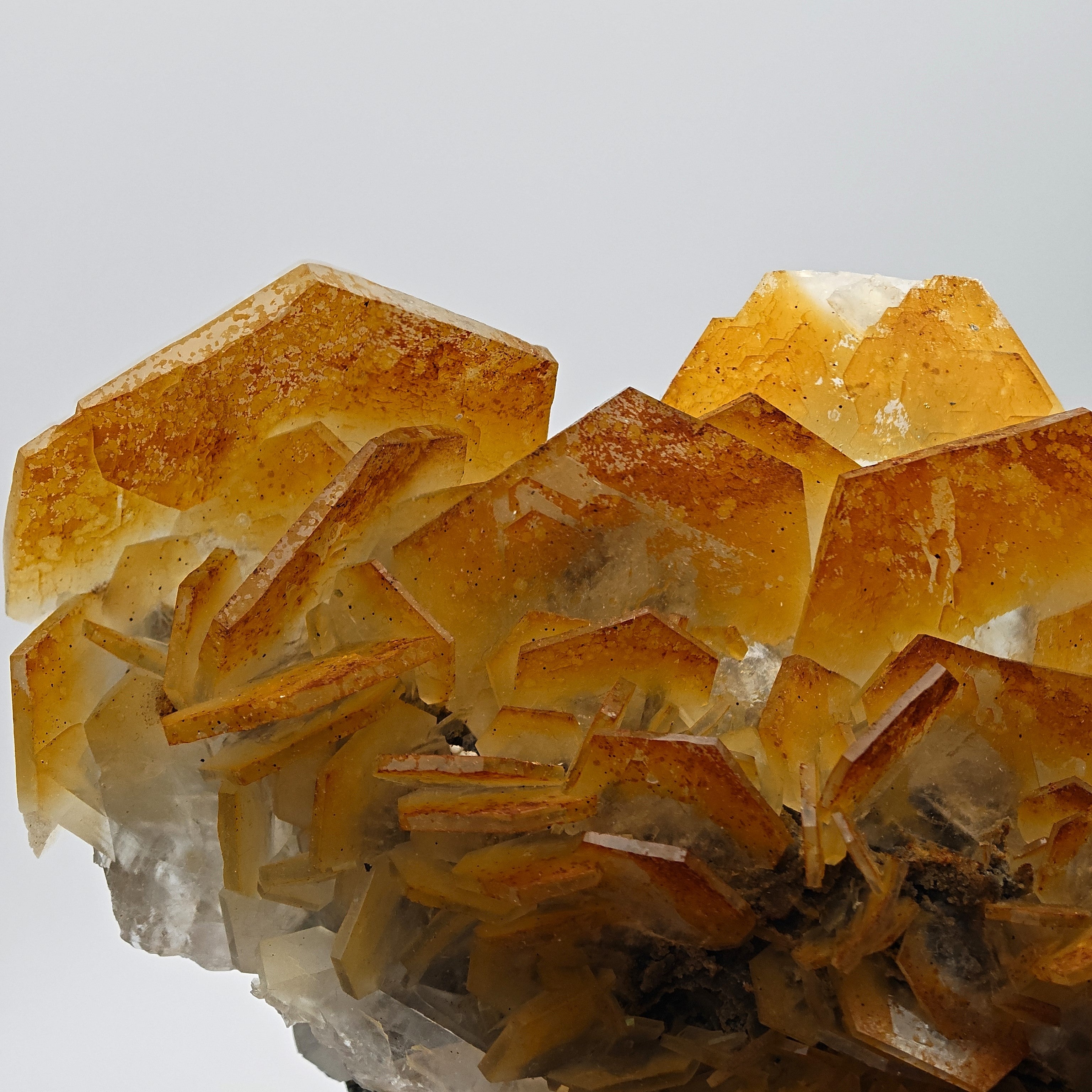 CALCITE – New Find, Yellow, Orange & White Hexagonal Cluster, China