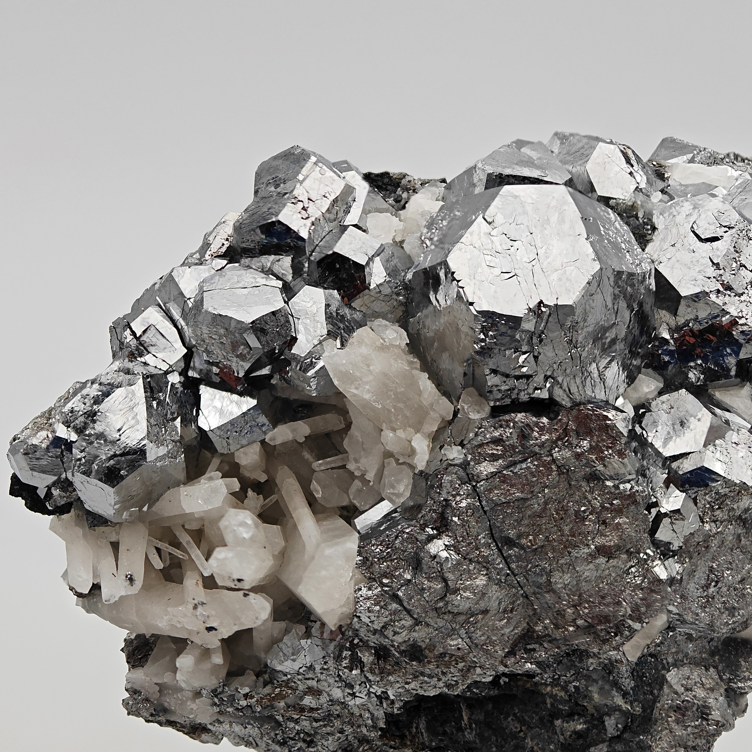 SKUTTERUDITE – Rare Cobalt Arsenide, Silver Crystal Cluster, Bou Azzer, Morocco