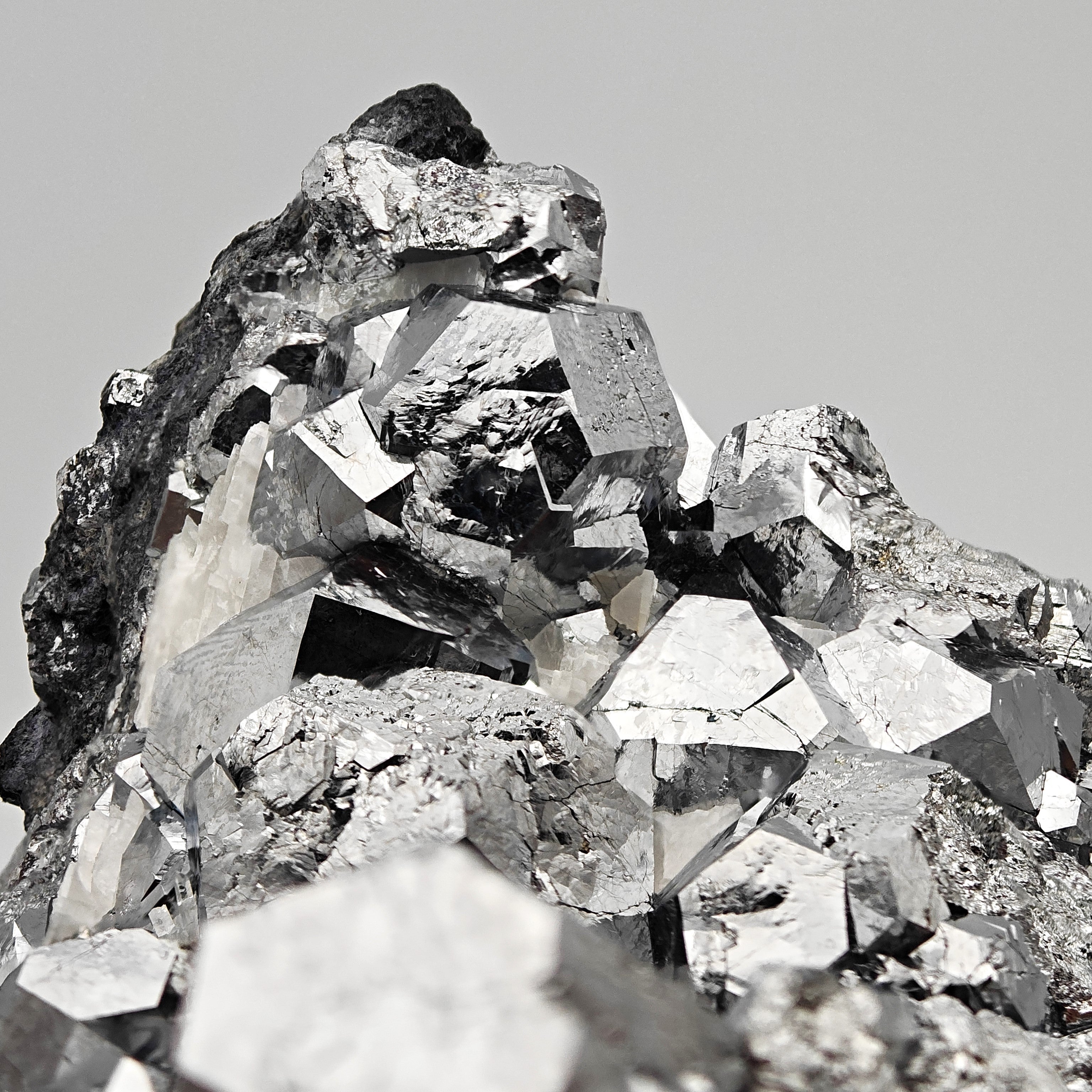 SKUTTERUDITE – Rare Cobalt Arsenide, Silver Crystal Cluster, Bou Azzer, Morocco