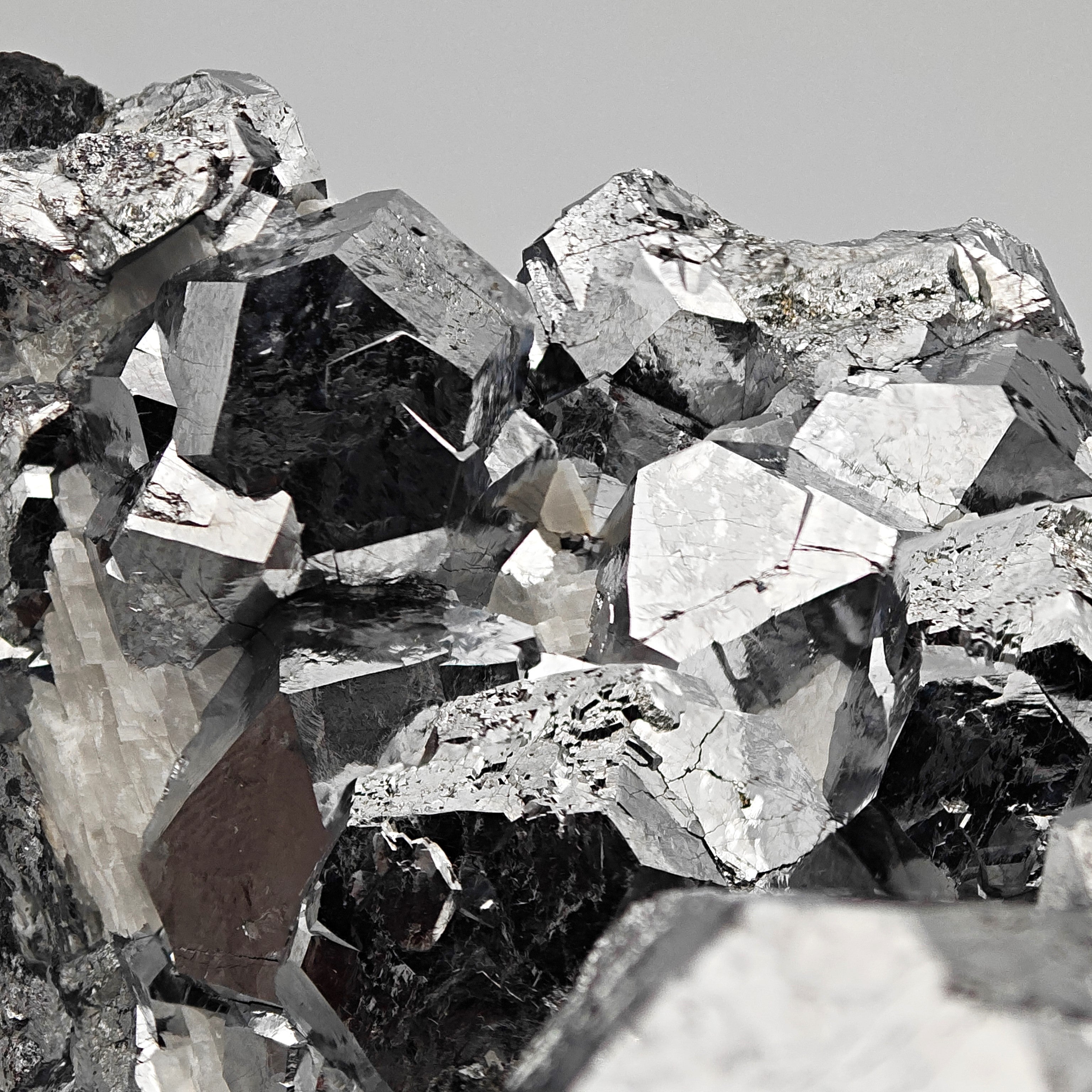 SKUTTERUDITE – Rare Cobalt Arsenide, Silver Crystal Cluster, Bou Azzer, Morocco