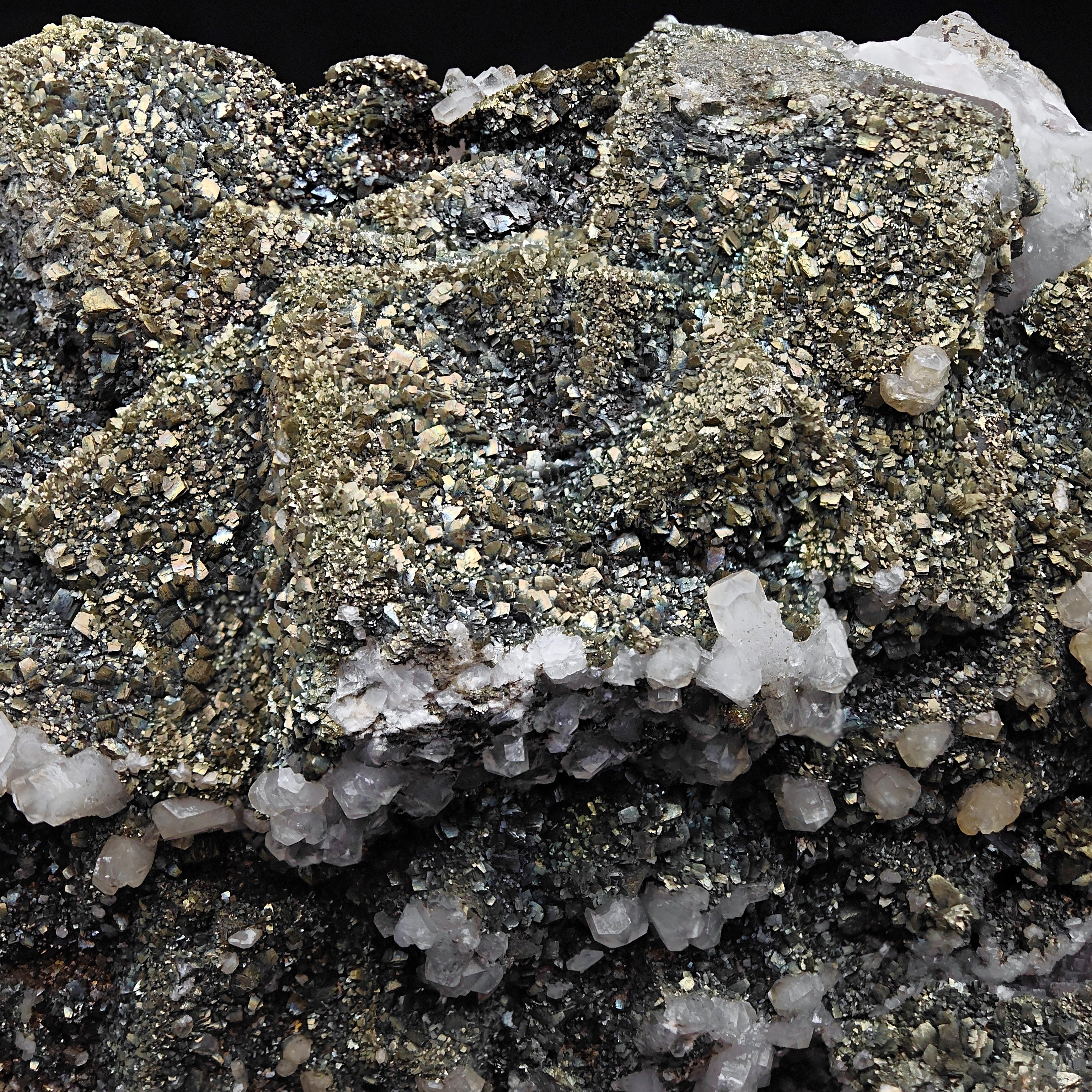 MARCASITE & FLUORITE – Golden Crystals on Cubes, Silius, Sardinia, Italy