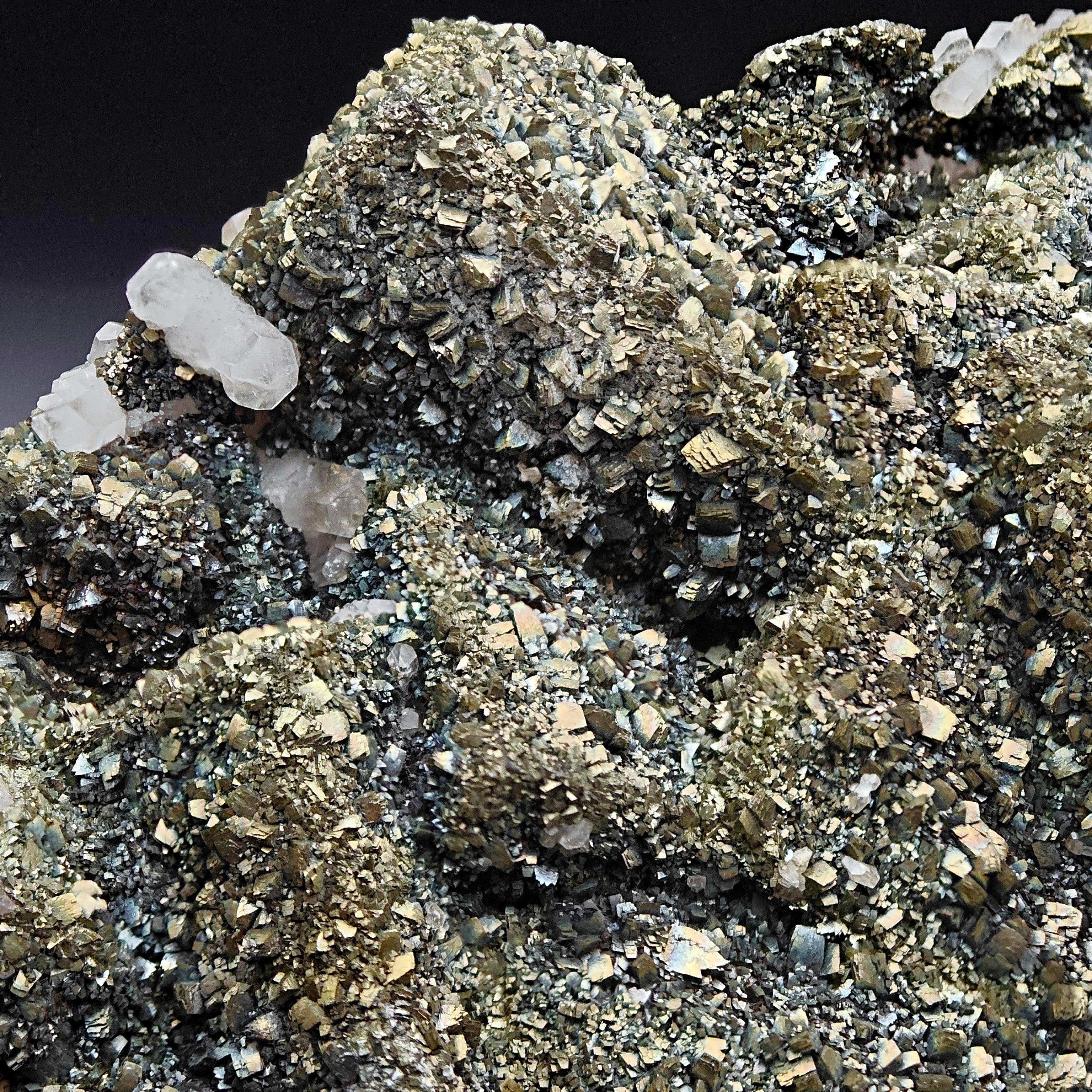 MARCASITE & FLUORITE – Golden Crystals on Cubes, Silius, Sardinia, Italy