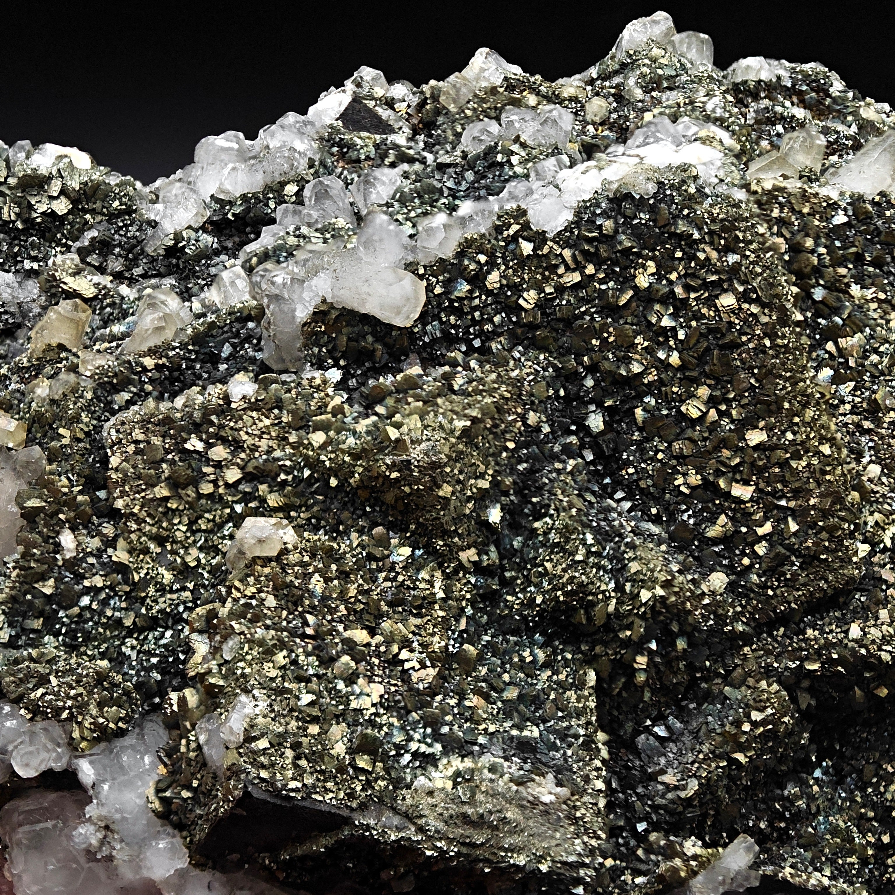 MARCASITE & FLUORITE – Golden Crystals on Cubes, Silius, Sardinia, Italy