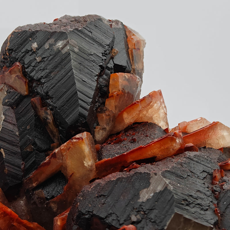 MUSEUM-GRADE BLACK and RED CALCITE with HEMATITE from CHINA – DOUBLE CRYSTALLIZATION